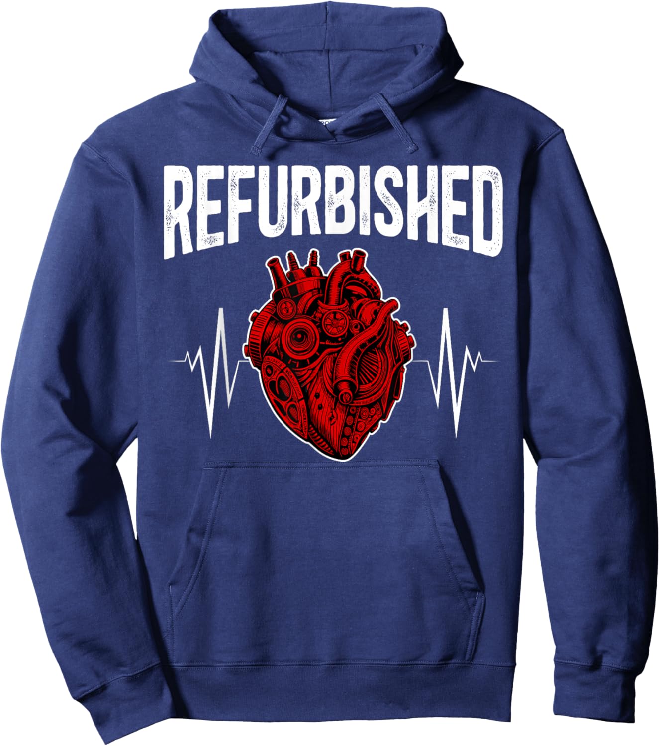 Refurbished Post Open Heart Surgery Survivor Bypass Surgery Hoodie - Hoodie | Navy