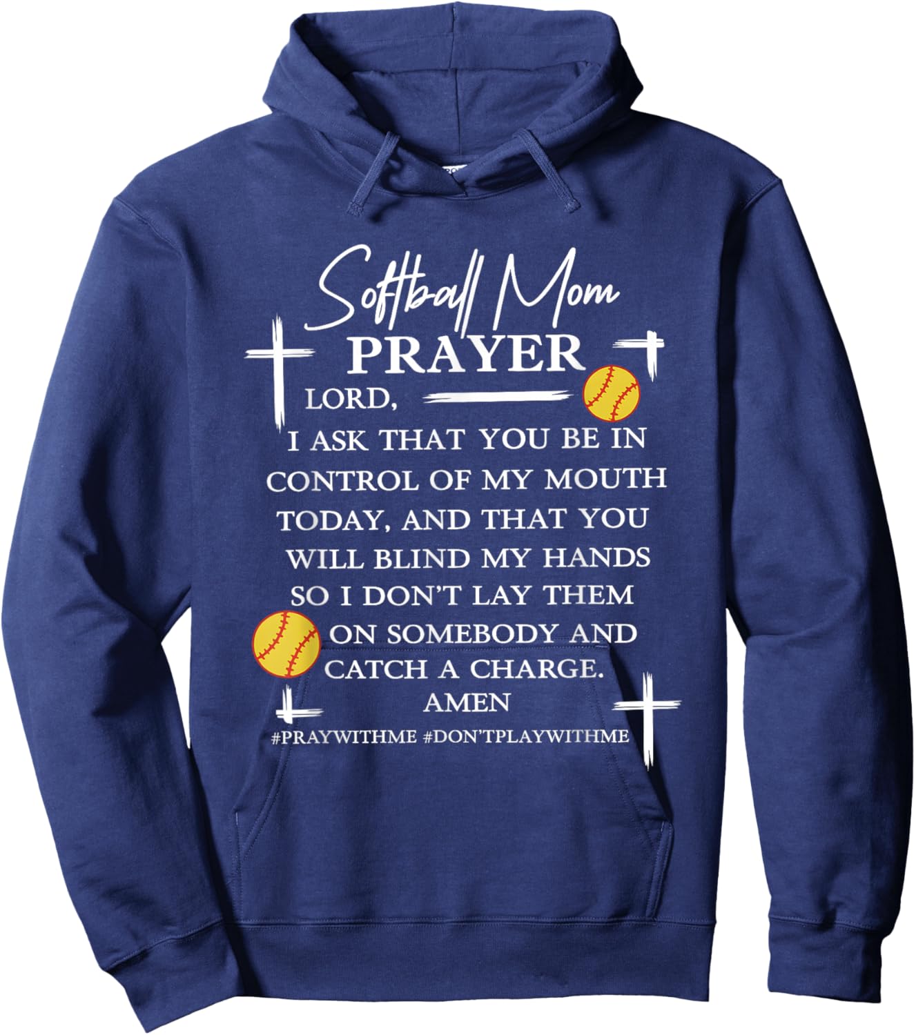 Funny Softball Mom Prayer Hoodie - Hoodie | Navy