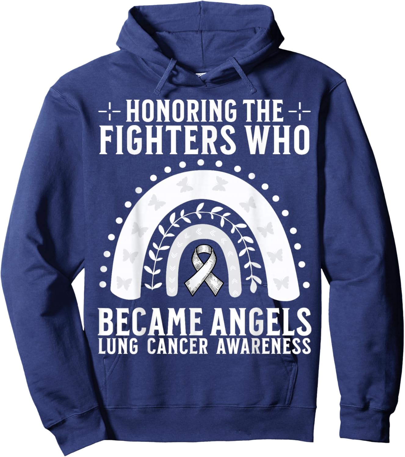Lung Cancer Awareness Memorial Products Lung Cancer Lost Hoodie - Hoodie | Navy