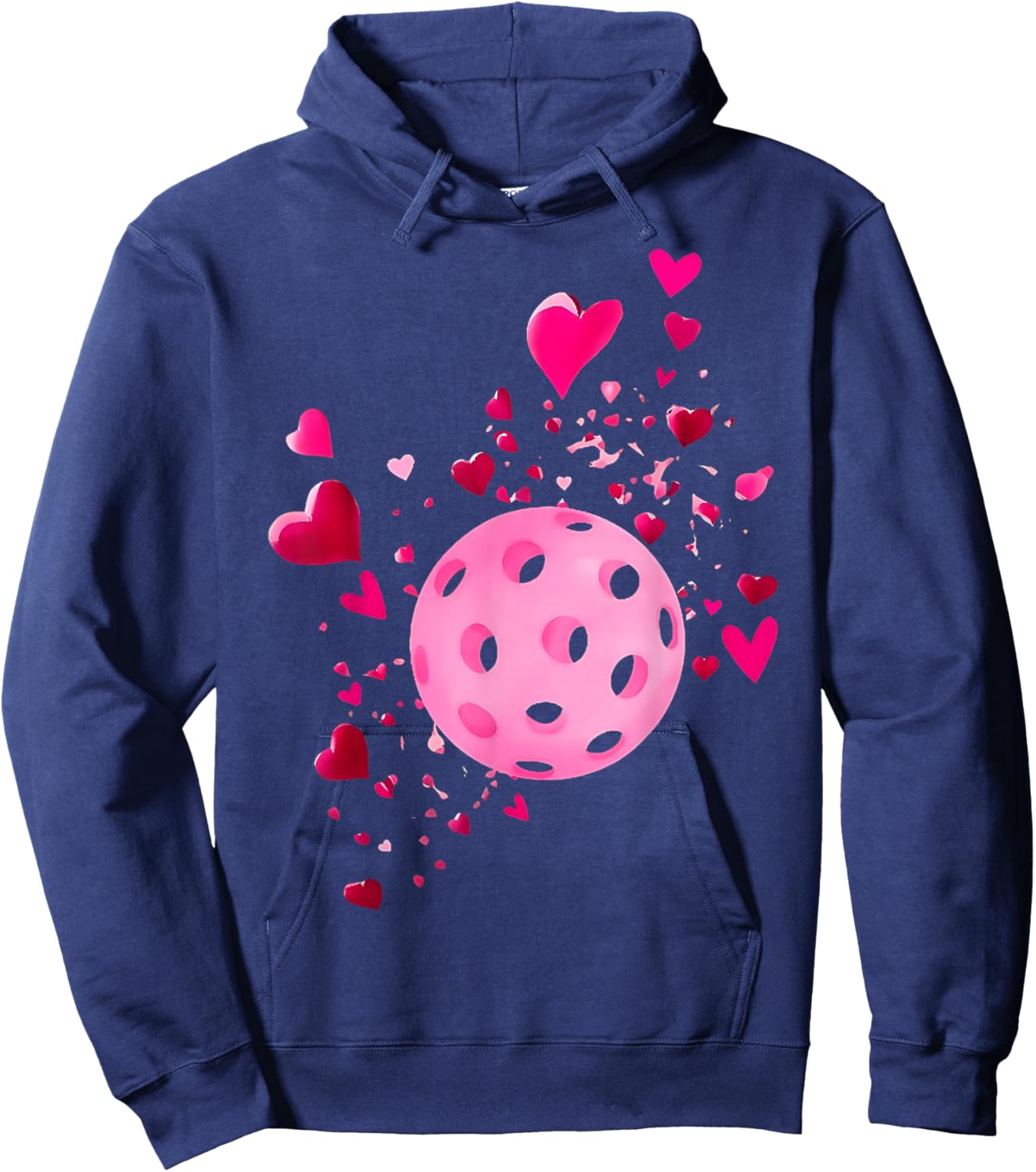 Women Pickleball Valentines Day Heart Love Pickleball Player Hoodie - Hoodie | Navy