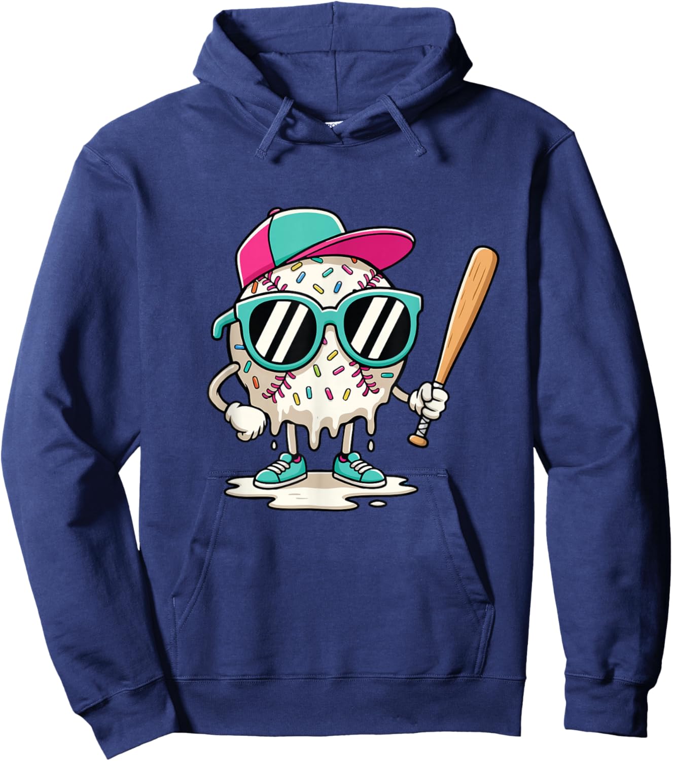 Dripping Baseball - Baseball Lover Player Baseballer Hoodie - Hoodie | Navy