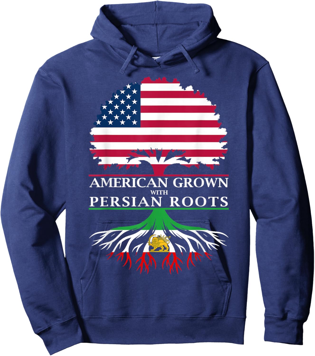 American Grown with Persian Roots Hoodie - Hoodie | Navy