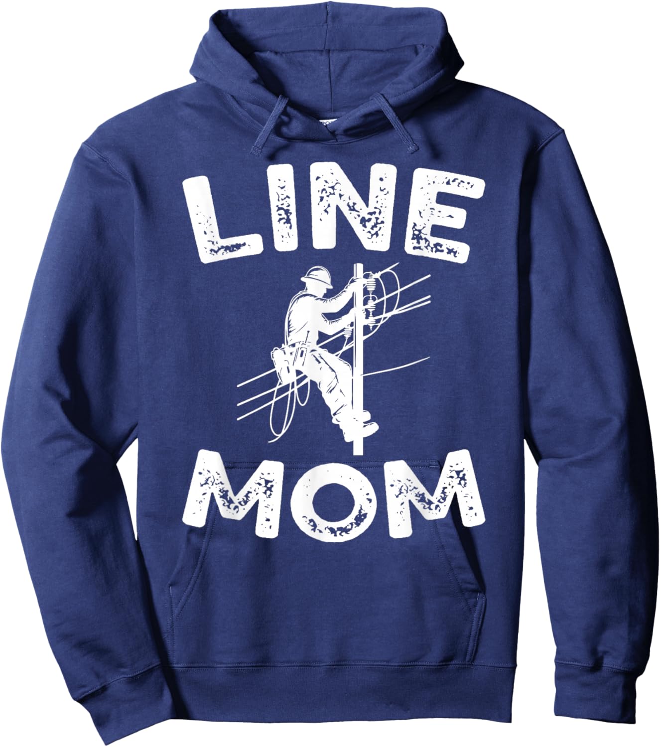 Line Mom Lineman Mom of A Lineman Mama Line Mother Hoodie - Hoodie | Navy
