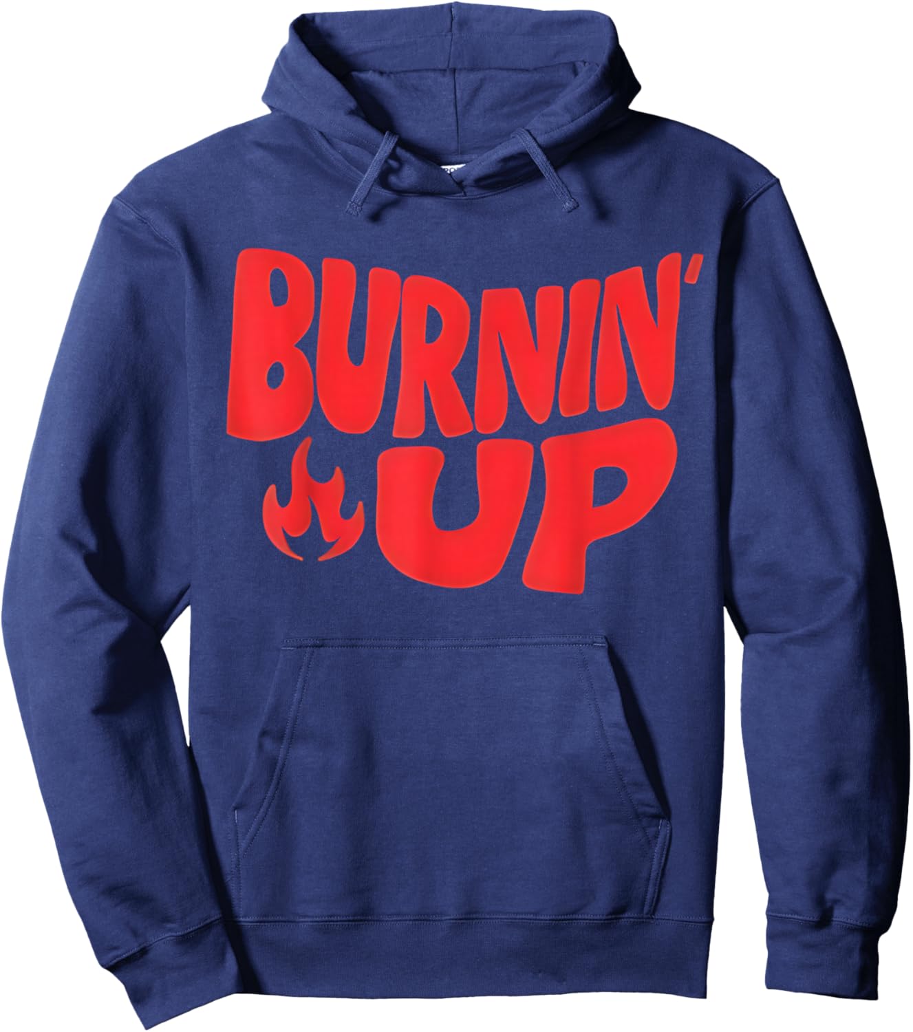 Burnin Up Flames Vintage Hoodie - Hoodie | Navy