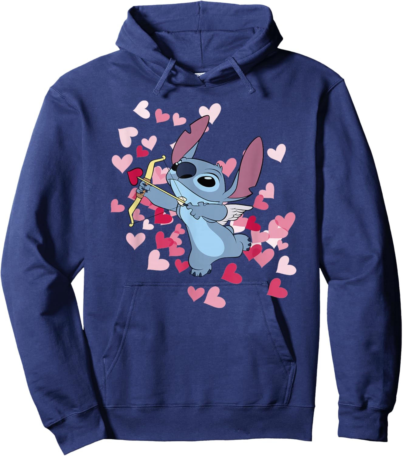 Disney Lilo & Stitch Valentine's Day Cute Cupid Stitch Hoodie - Hoodie | Navy