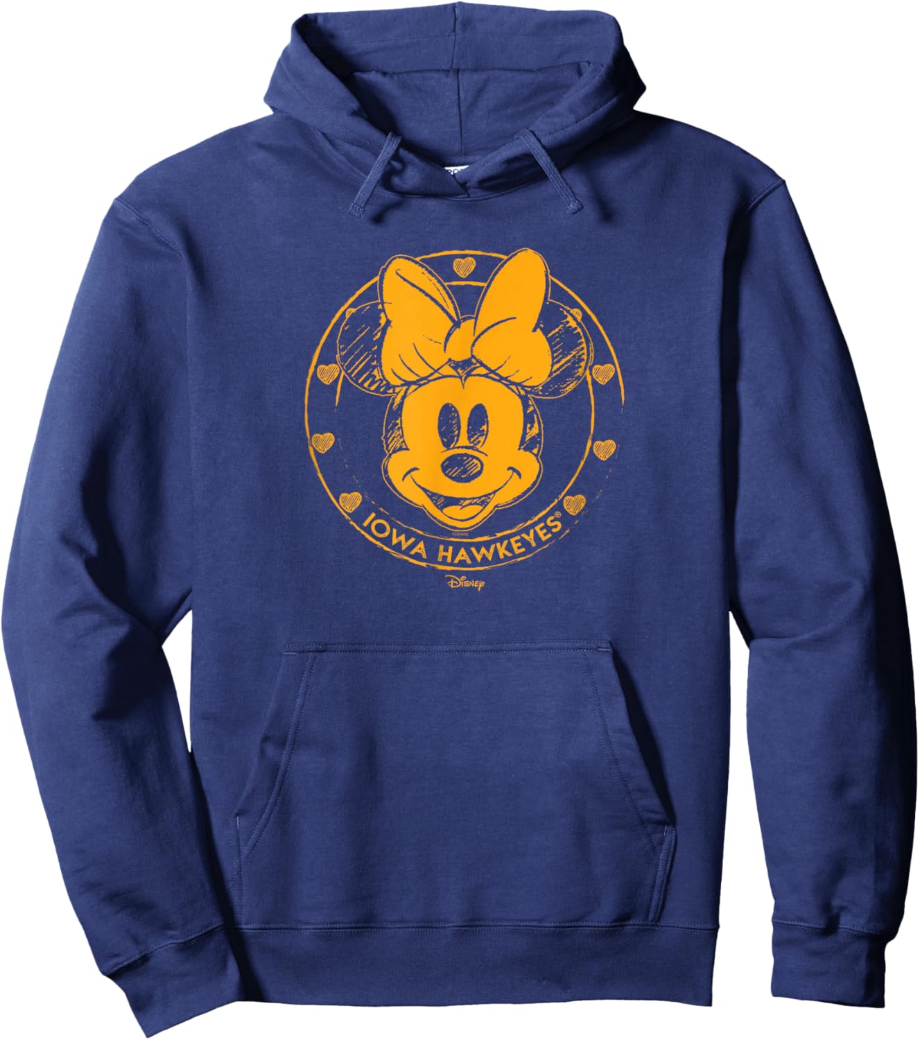 Iowa Hawkeyes Minnie Mouse Sketch Black Officially Licensed Hoodie - Hoodie | Navy