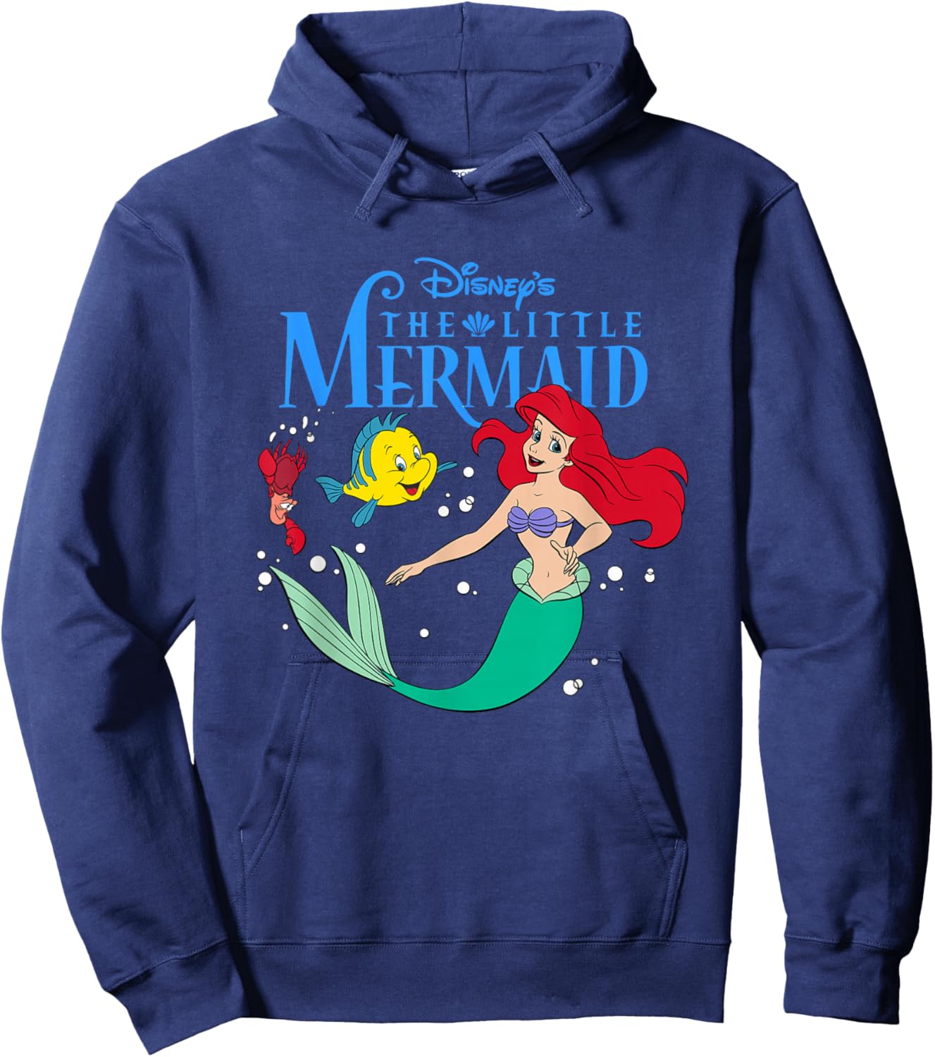 Disney The Little Mermaid Ariel Flounder Sebastian Hoodie - Hoodie | Navy
