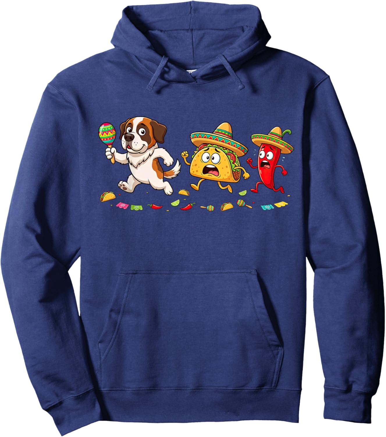 Funny Saint Bernard Cinco De Mayo Kids Mexican Hoodie - Hoodie | Navy