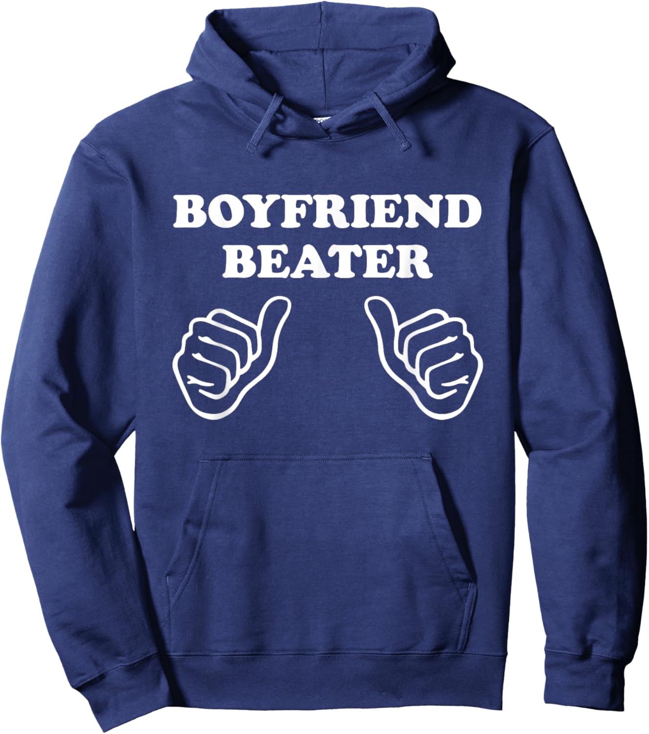 Boyfriend Beater Funny Girlfriend Humor Retro Groovy Hoodie - Hoodie | Navy