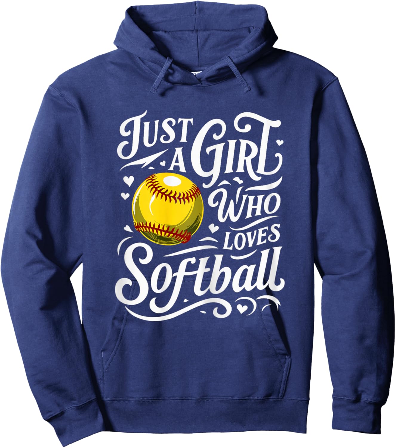 Just A Girl Who Loves Softball Hoodie - Hoodie | Navy