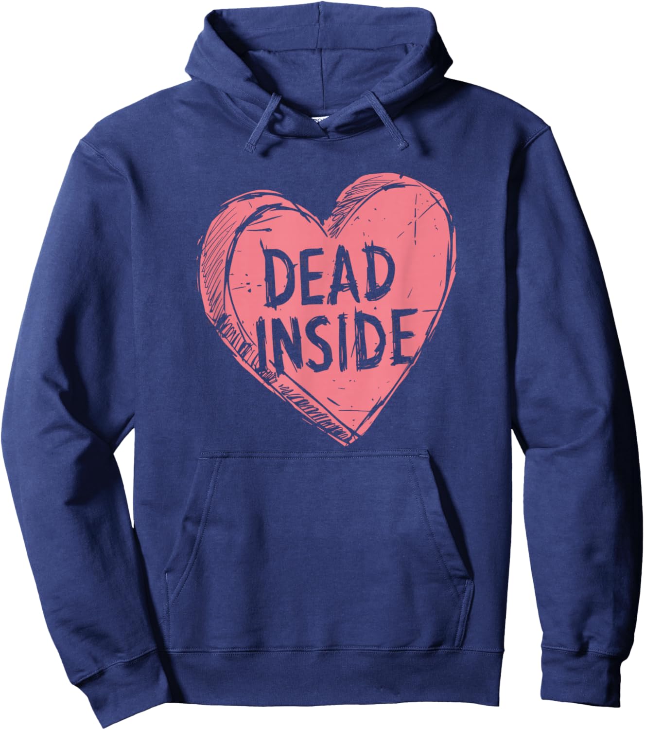 Anti Valentines | Dead Inside Hoodie - Hoodie | Navy