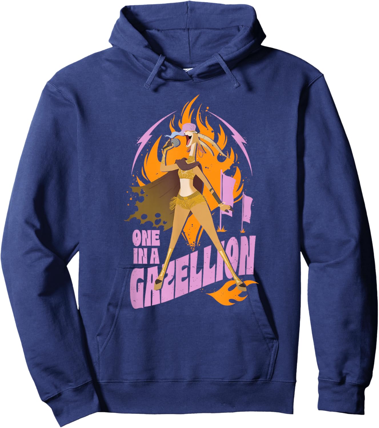 Disney Zootopia 2 One in A Gazellion Gazelle Distressed Hoodie - Hoodie | Navy