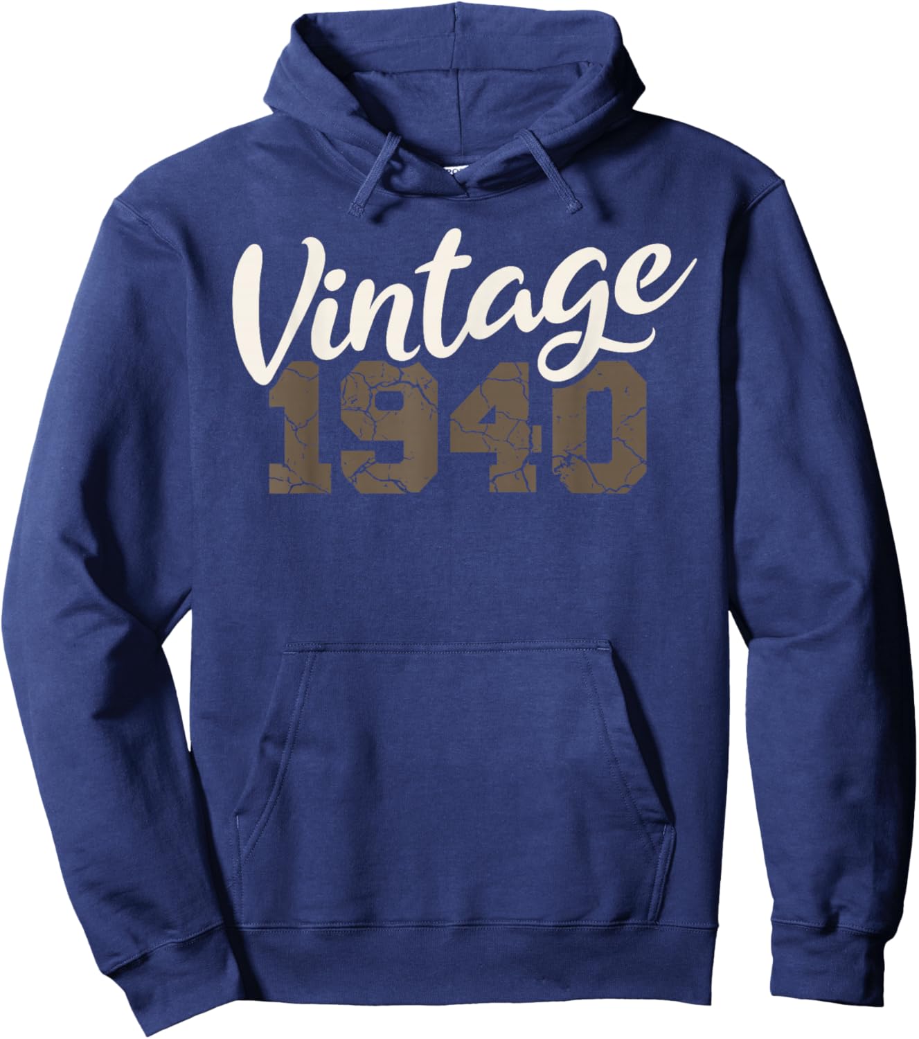 Vintage 1940 Birthday Men Women Retro Distressed Graphic Hoodie - Hoodie | Navy