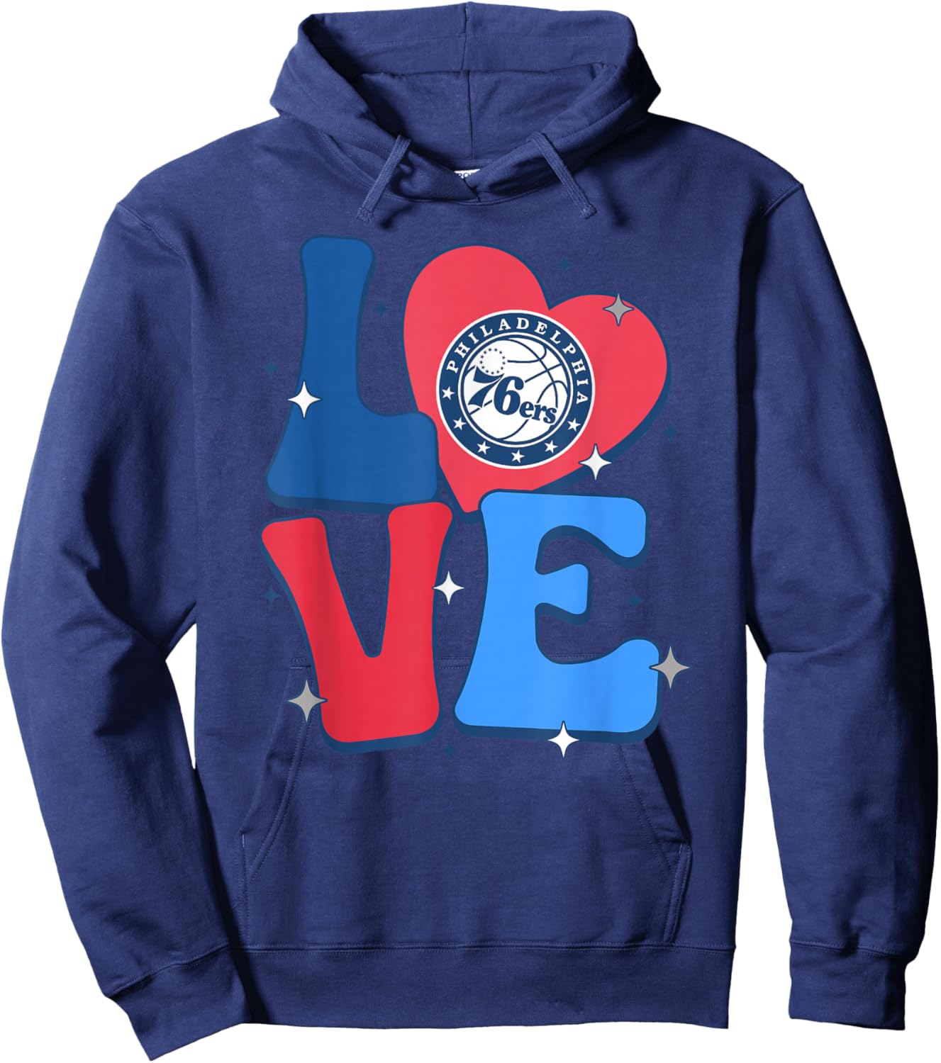 NBA Philadelphia 76ers Valentine's Day Love Hoodie - Hoodie | Navy