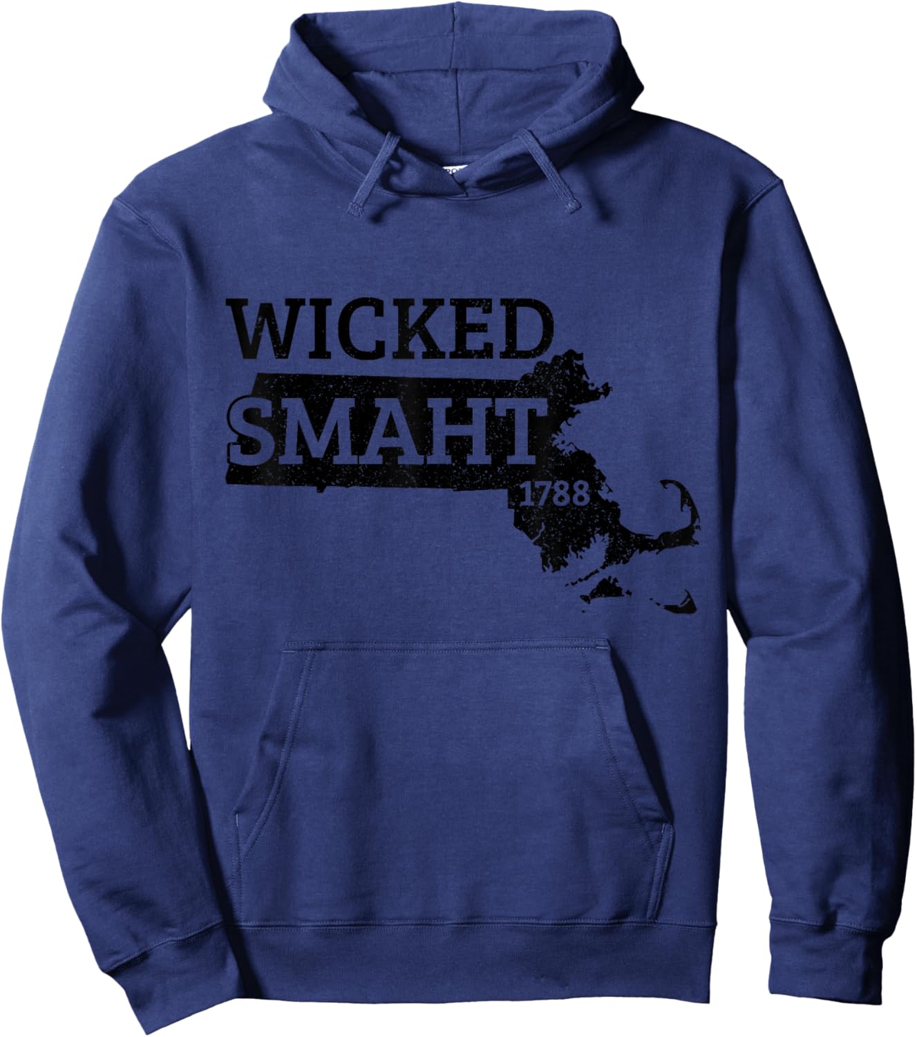 Boston Massachusetts Accent Home State Map Funny Pride Hoodie - Hoodie | Navy