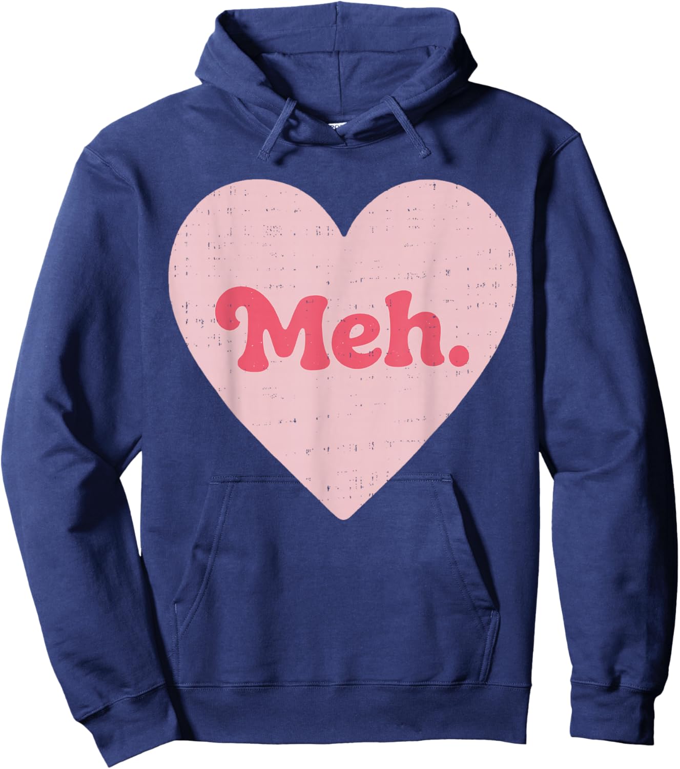 Meh Heart Anti Valentines Day Single Awareness Men Women Kid Hoodie - Hoodie | Navy