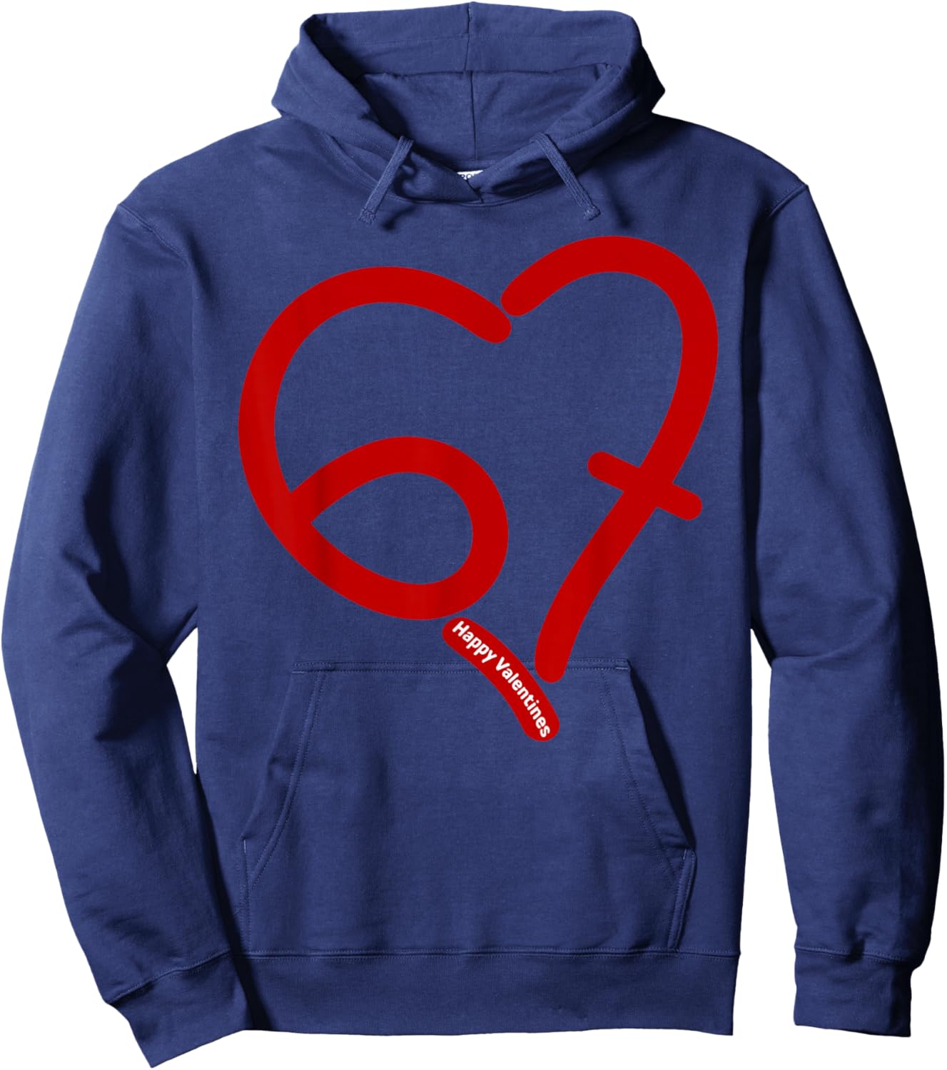 Six Seven Heart 67 Meme 6 7 Valentines Day Teens Boys Kids Hoodie - Hoodie | Navy