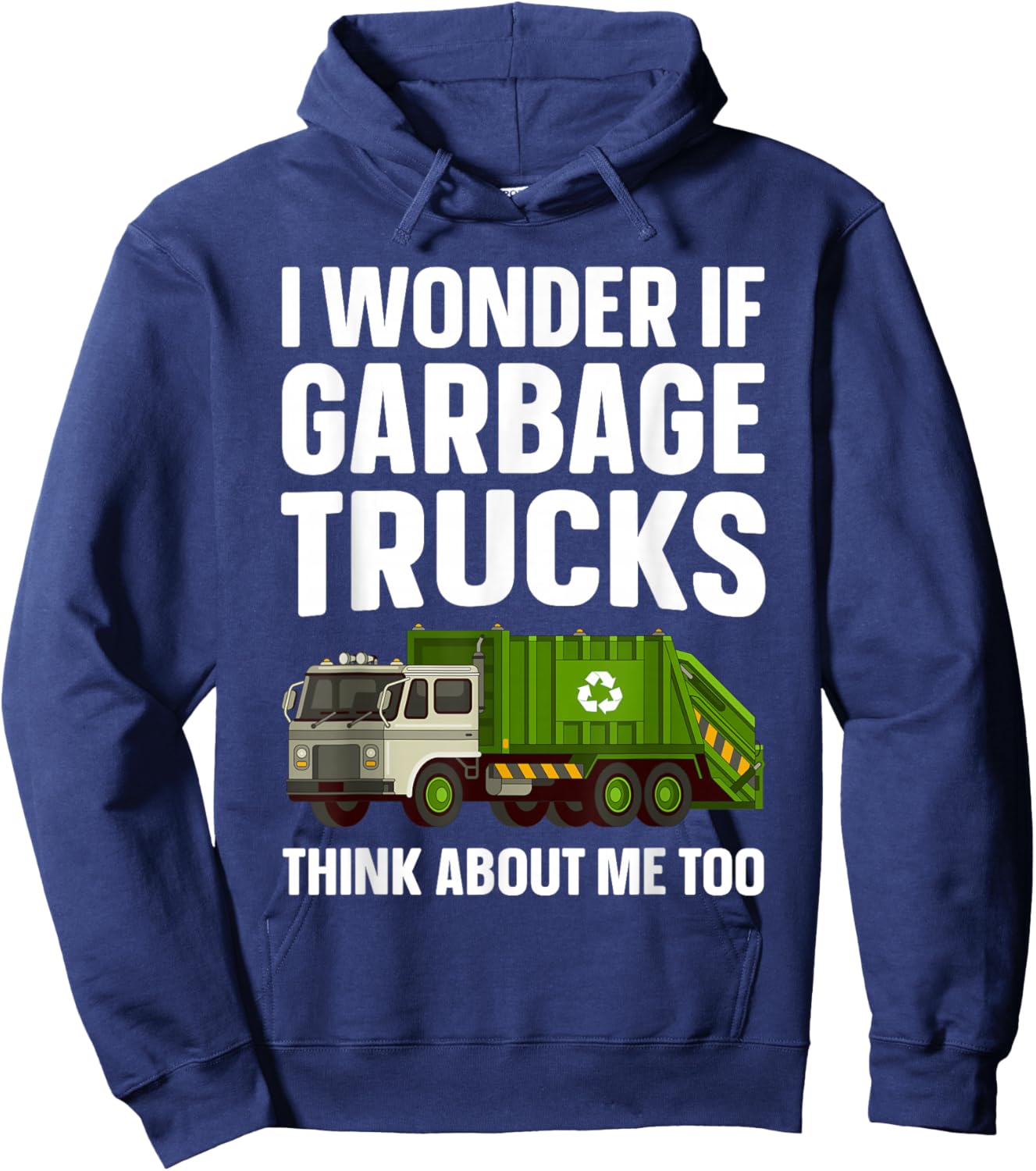 Garbage Truck Art Women Kids Recycling Garbage Truck Hoodie - Hoodie | Navy