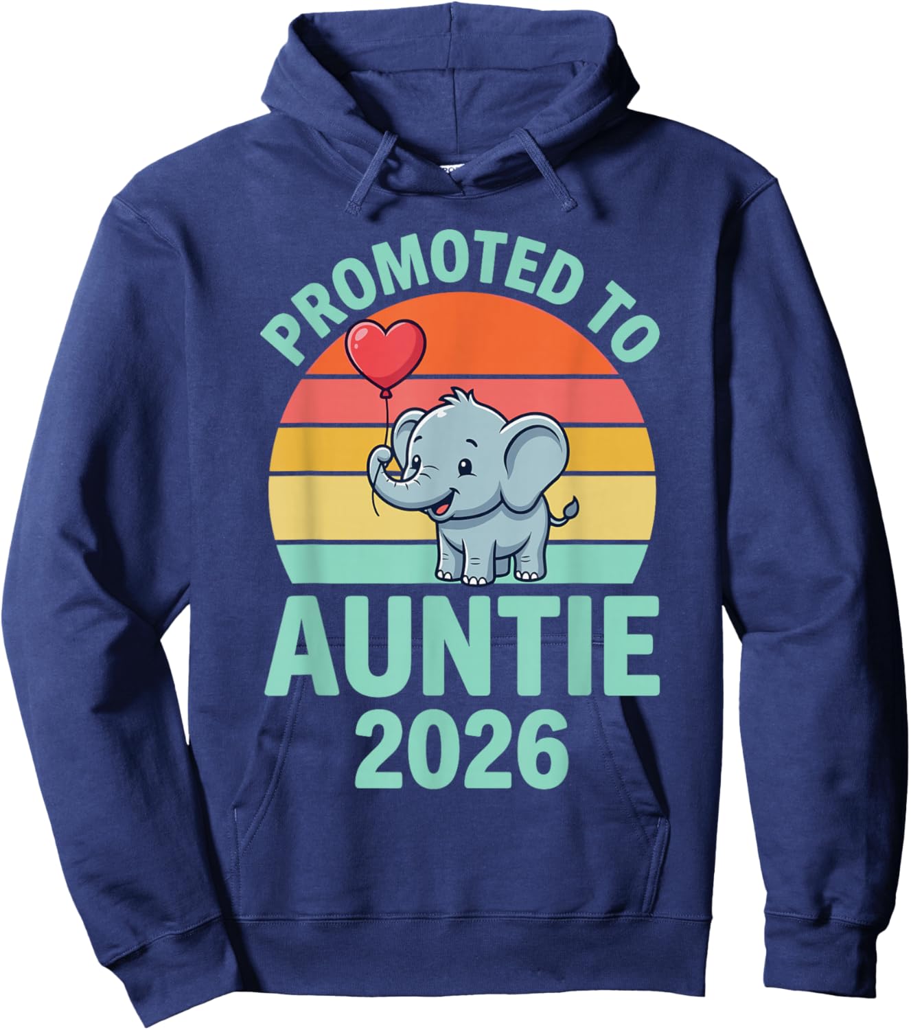 First Time Aunt Promoted Auntie 2026 New Baby Announcement Hoodie - Hoodie | Navy