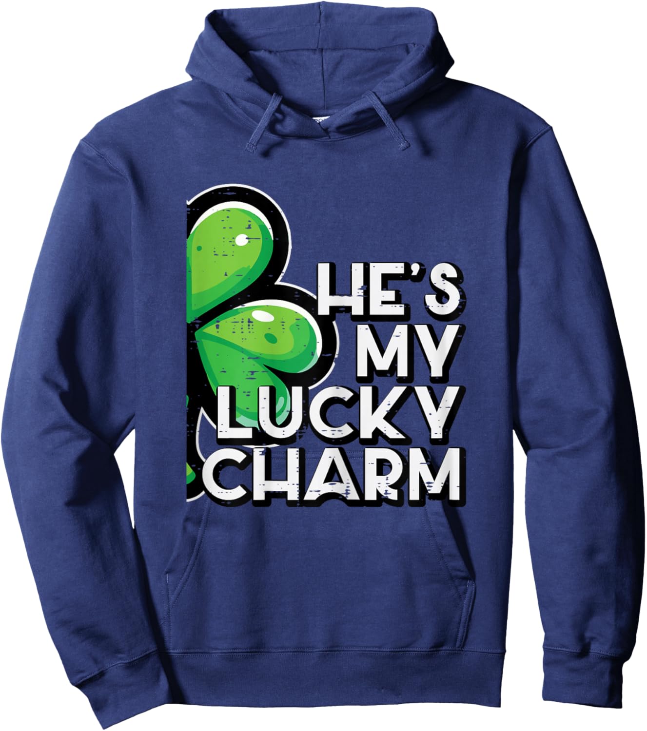 St Patricks Day Hes My Lucky Charm Couple Matching Women Hoodie - Hoodie | Navy