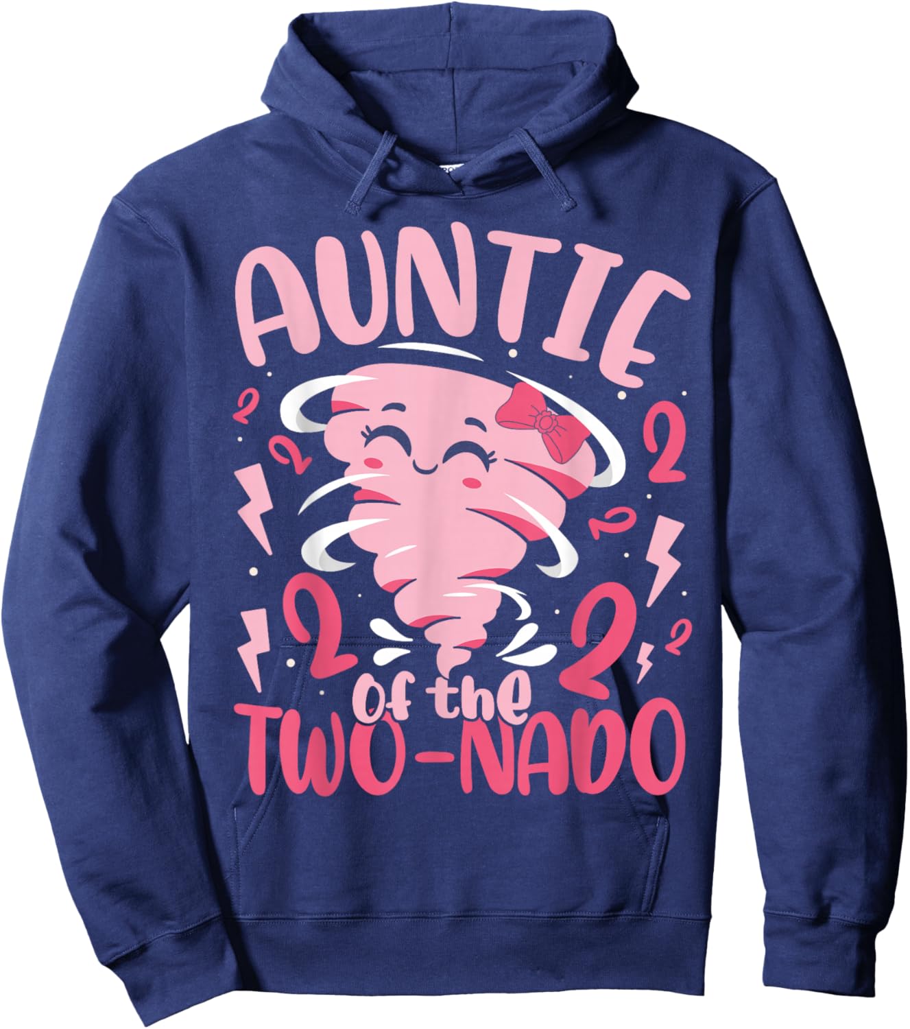Auntie of The Two-nado Tornado Themed 2nd Birthday Party Hoodie - Hoodie | Navy