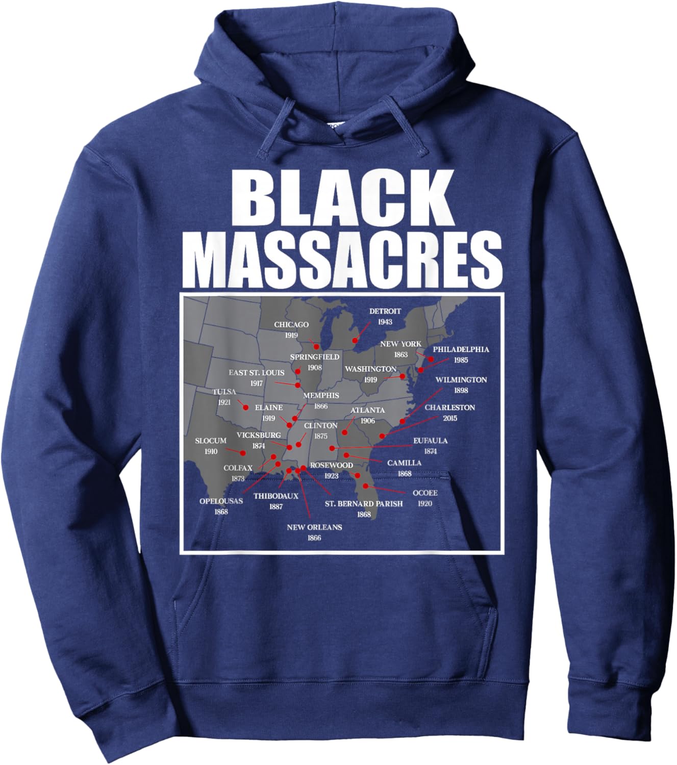 African American History Awareness Map Afro Women Men Hoodie - Hoodie | Navy