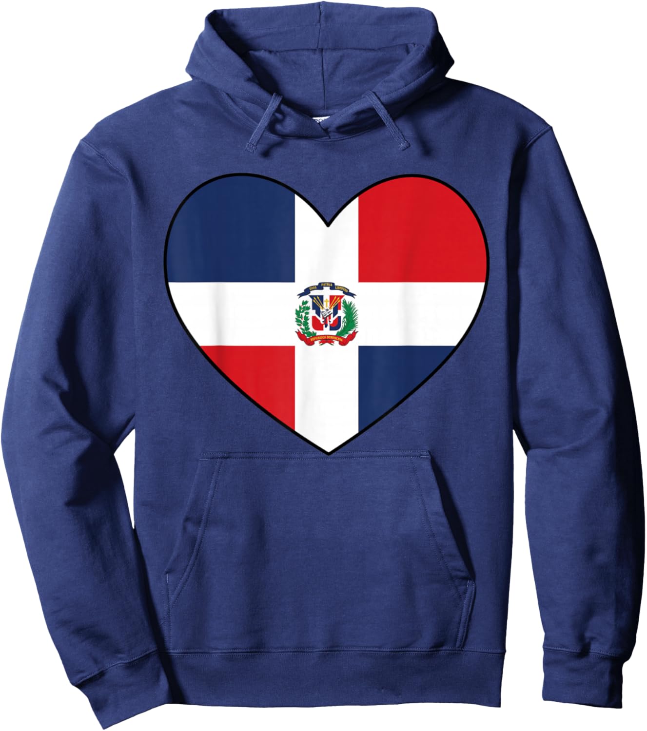 Dominican Republic Flag Patriotic Heart Men Women Kids Hoodie - Hoodie | Navy