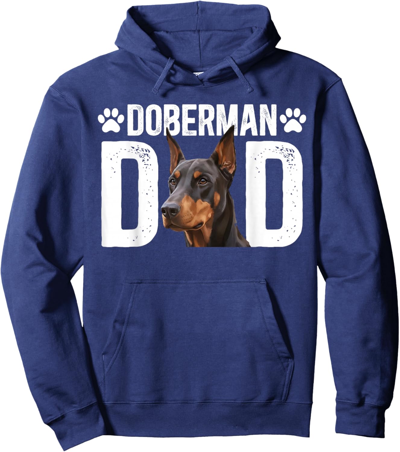 Doberman Dad Proud Dad of A Doberman Pinscher Dad Hoodie - Hoodie | Navy