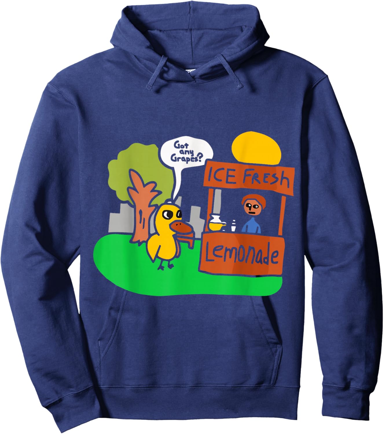 Got Any Grapes Funny Duck Lemonade Cartoon Design Hoodie - Hoodie | Navy