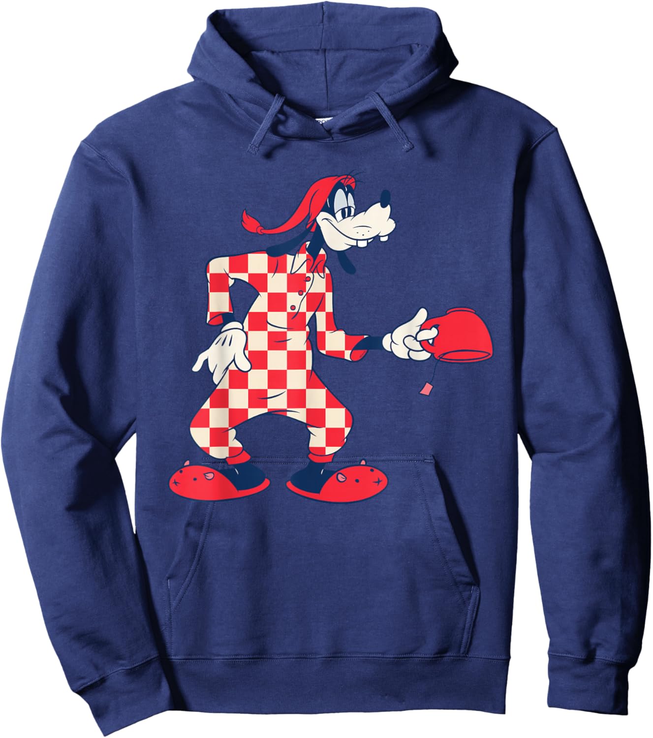 Disney Goofy Checkered Pajamas Slumber Party PJs Pose Hoodie - Hoodie | Navy