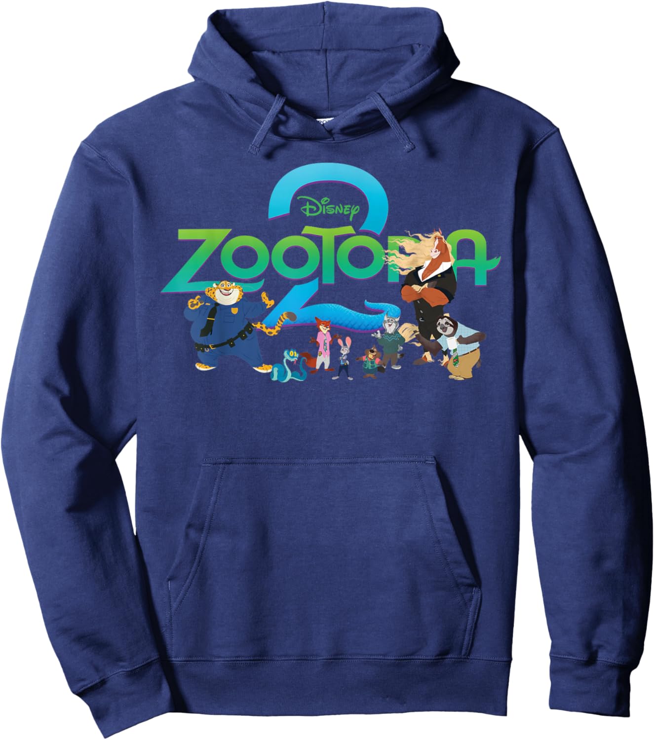 Disney Zootopia 2 Illustrated Characters and Logo Hoodie - Hoodie | Navy