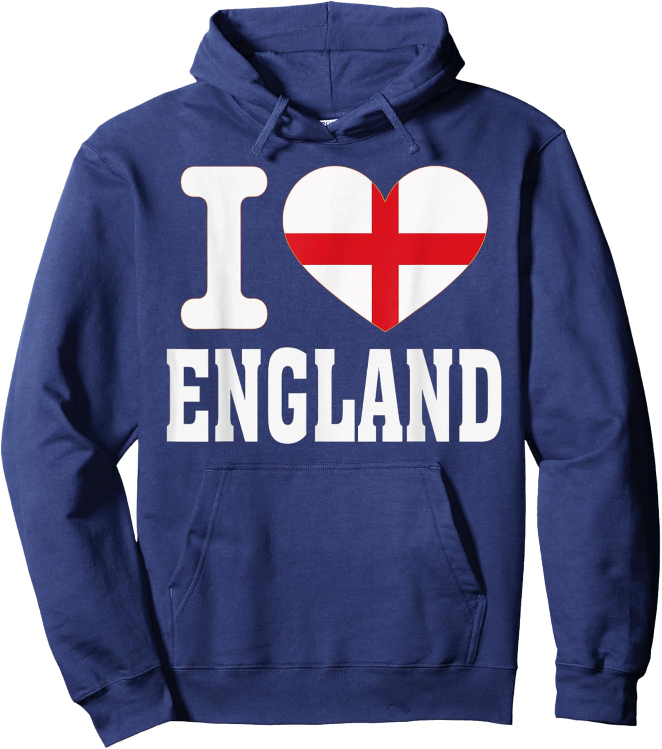 I Love England Heart Souvenir Lovers Pride Travel Hoodie - Hoodie | Navy