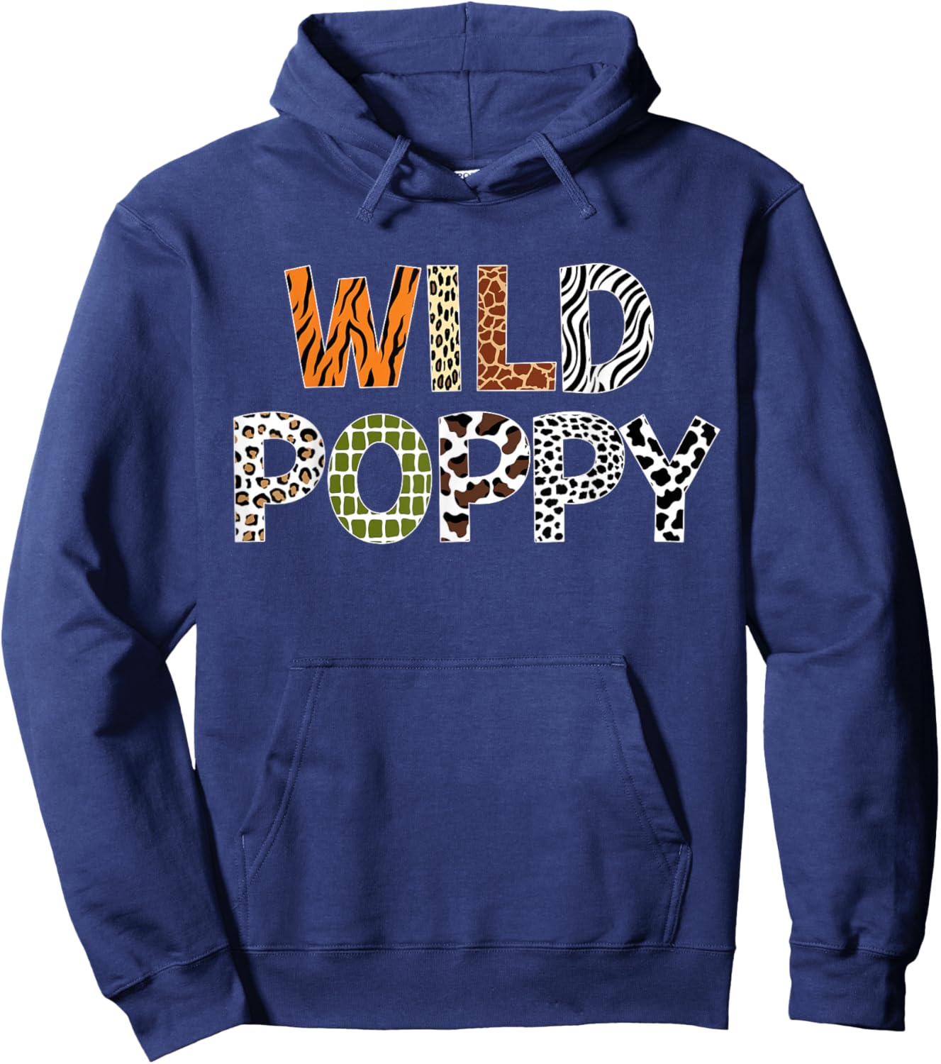 Wild Poppy Jungle Safari Party Animal Print Matching Family Hoodie - Hoodie | Navy