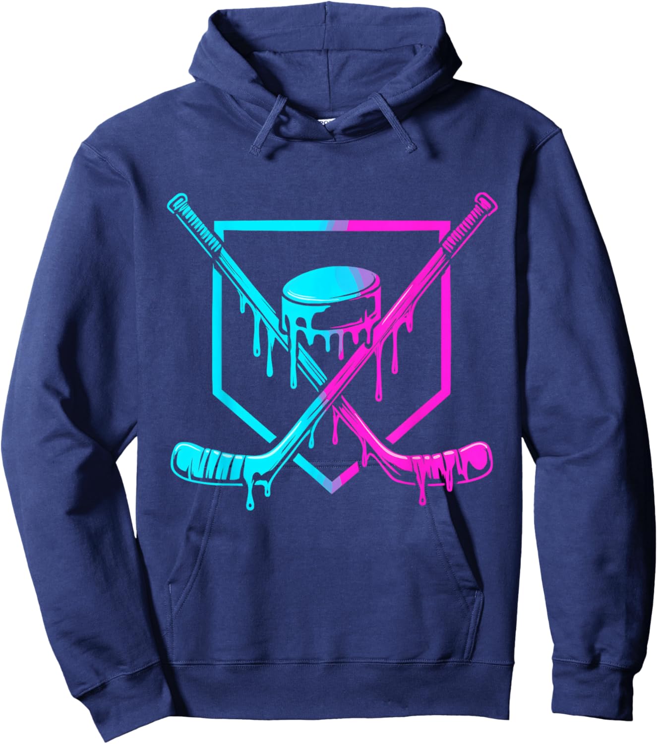 Hockey Drip for Boys Ice Cream Drip Youth Boys Hockey Kids Hoodie - Hoodie | Navy