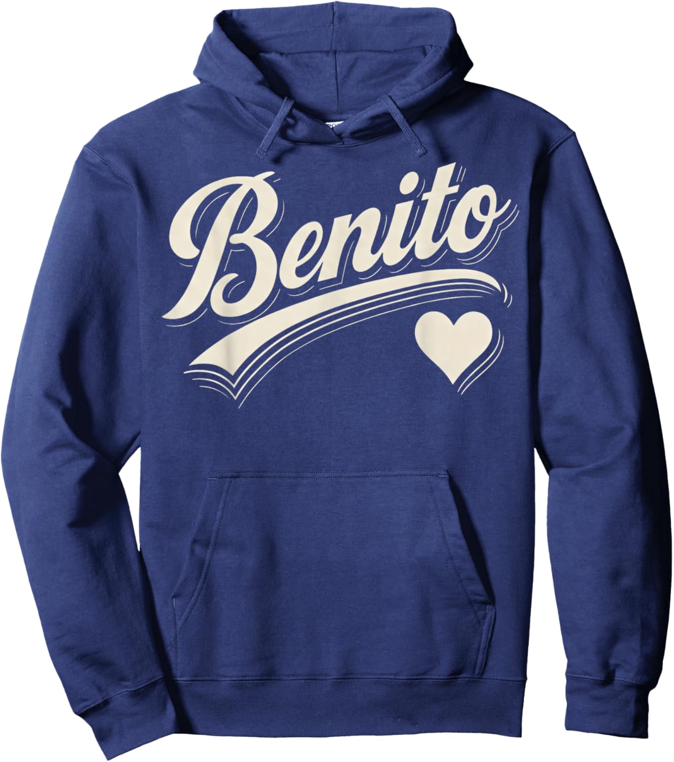 Vintage Benito Heart Script Gift Women Kid Boy Girl Hoodie - Hoodie | Navy