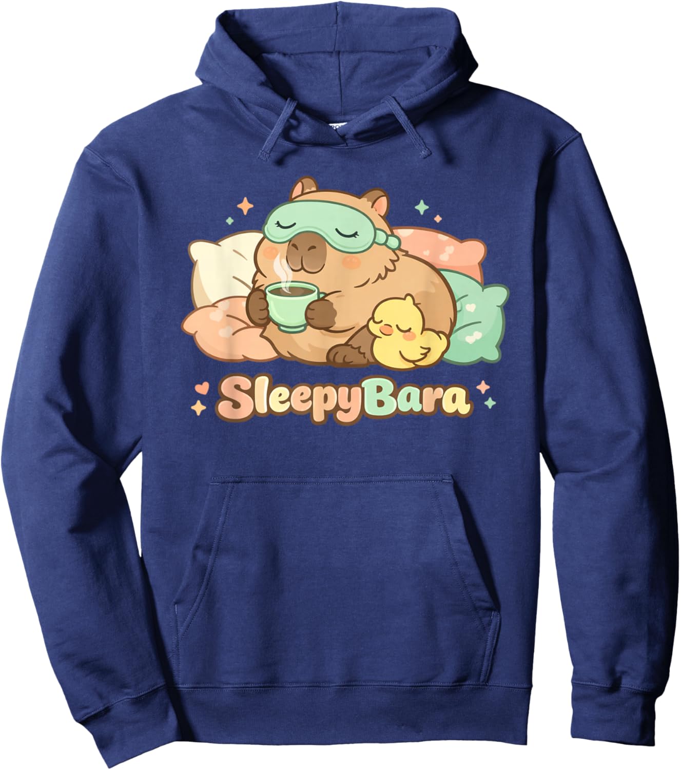 Funny Capybara Sleepybara Pajamas Kawaii Man Woman Kid Hoodie - Hoodie | Navy