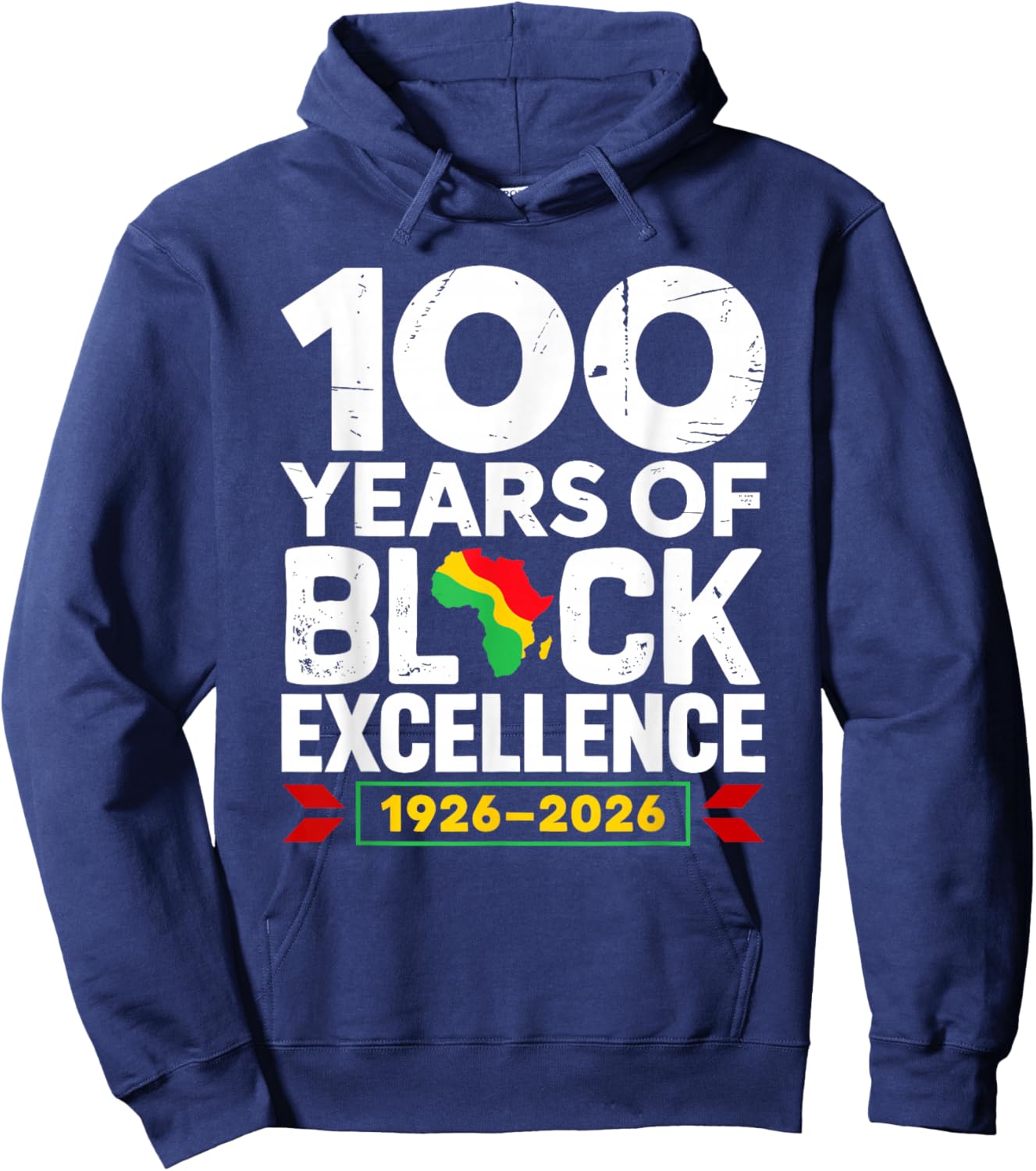100 Years of Black Excellence Centennial Black History Hoodie - Hoodie | Navy