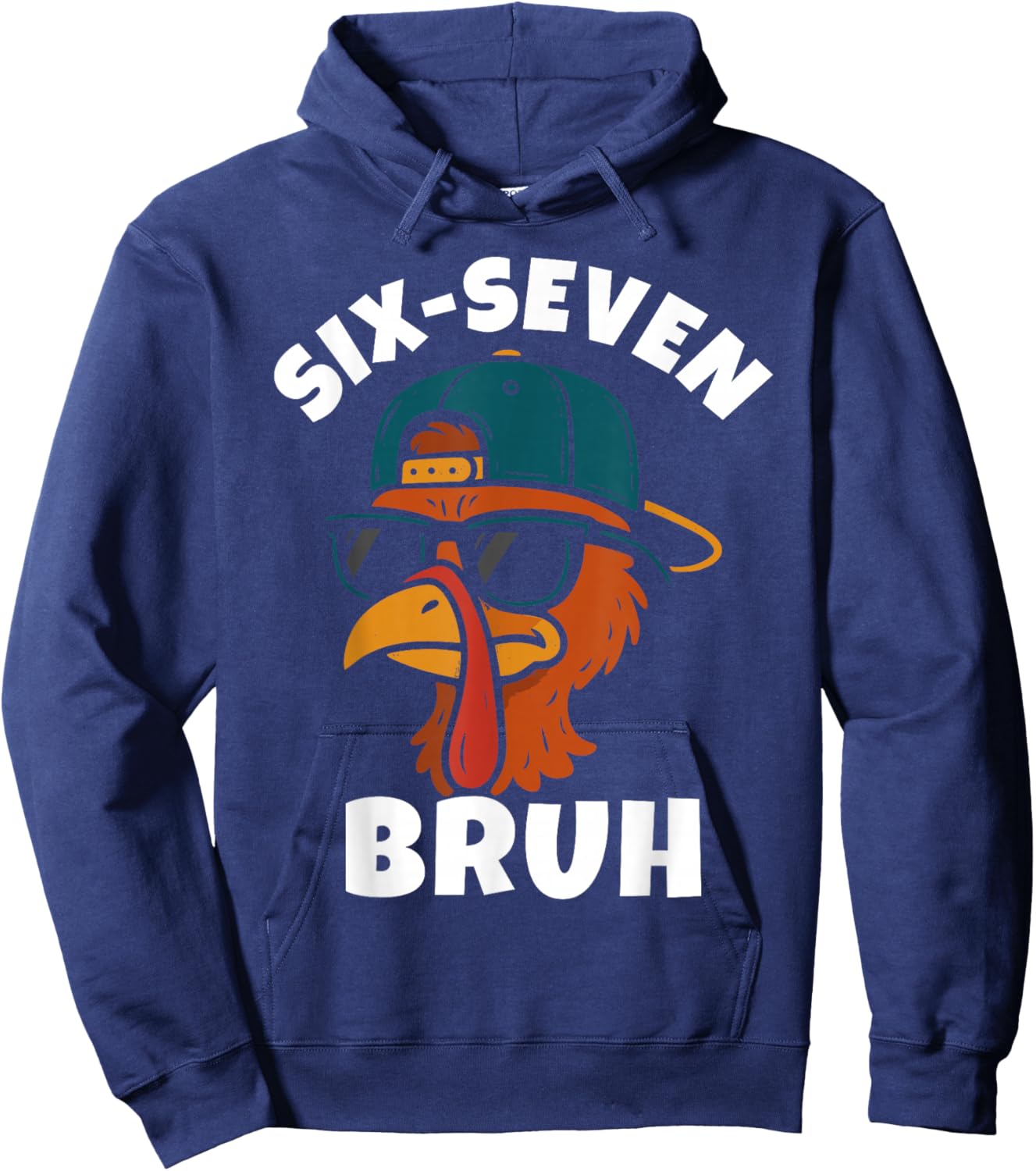 67 Thanksgiving Meme Funny Six Seven Bruh Turkey Boys Kids Hoodie - Hoodie | Navy