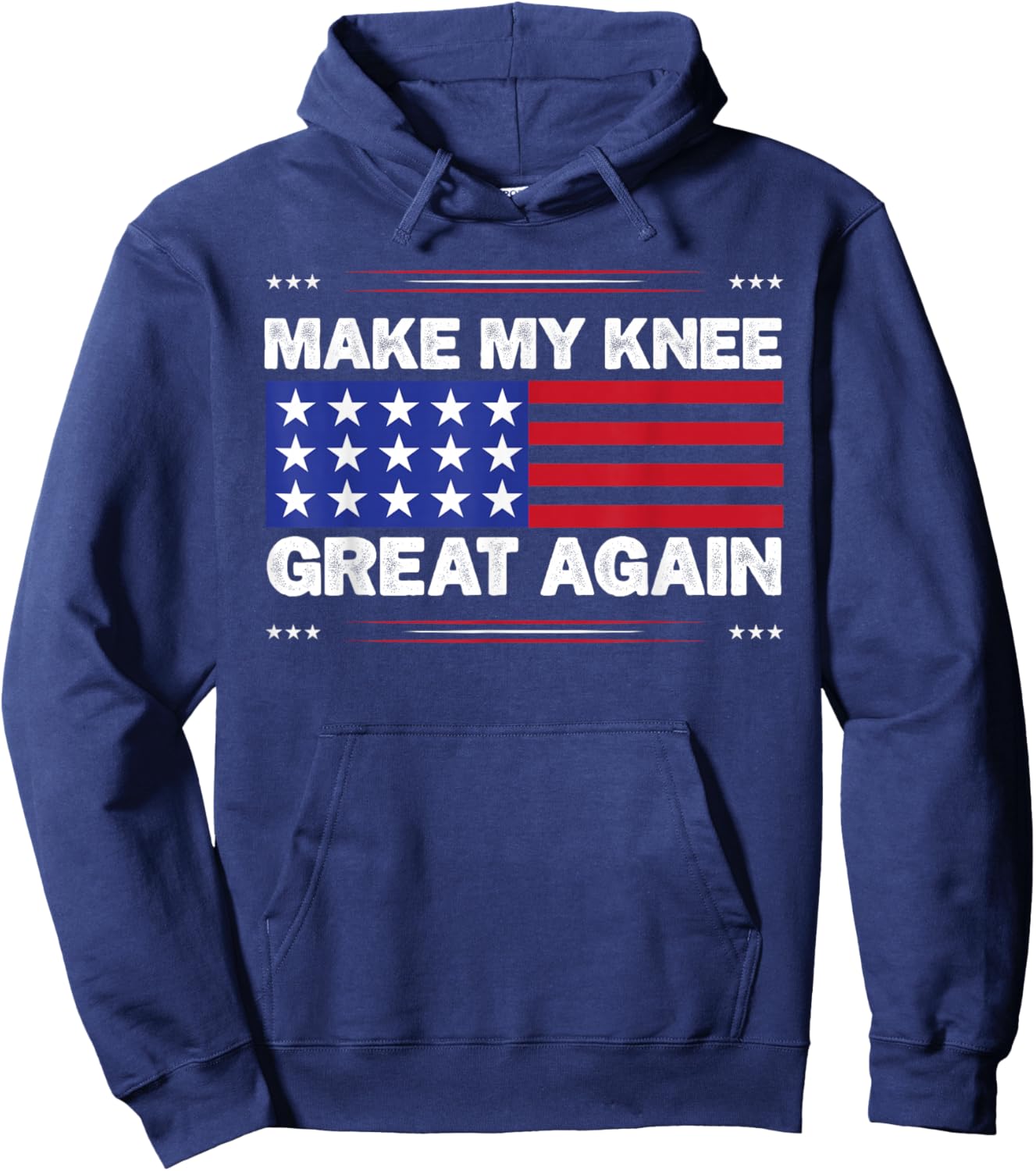 Vintage Make My Knee Great Again Injury Healing Joke Hoodie - Hoodie | Navy