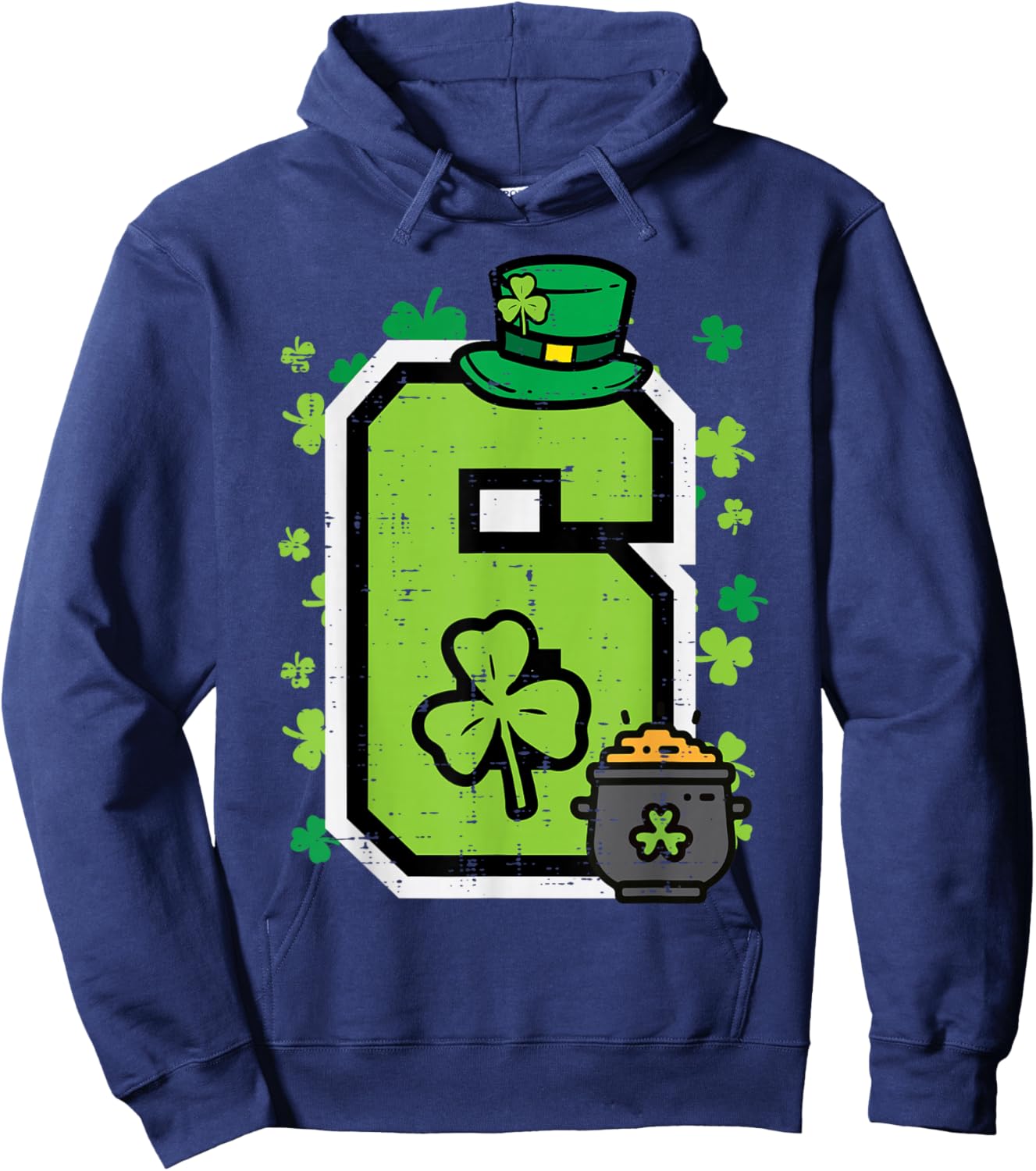Number 6 St Patricks Day 6 7 Meme Matching Kids Boys Youth Hoodie - Hoodie | Navy