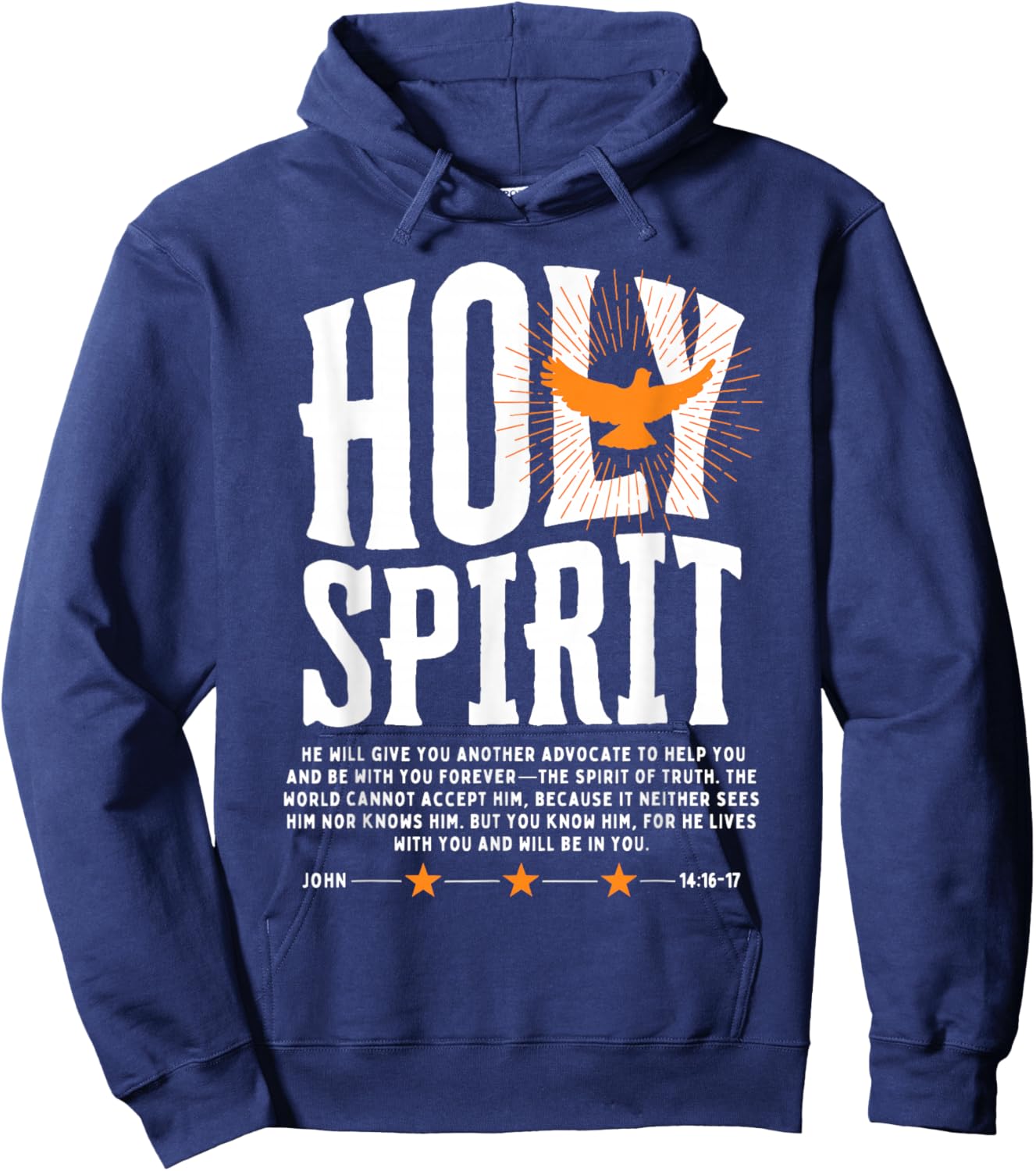 Holy Spirit John 14:16-17 Christian Faith Scripture Hoodie - Hoodie | Navy