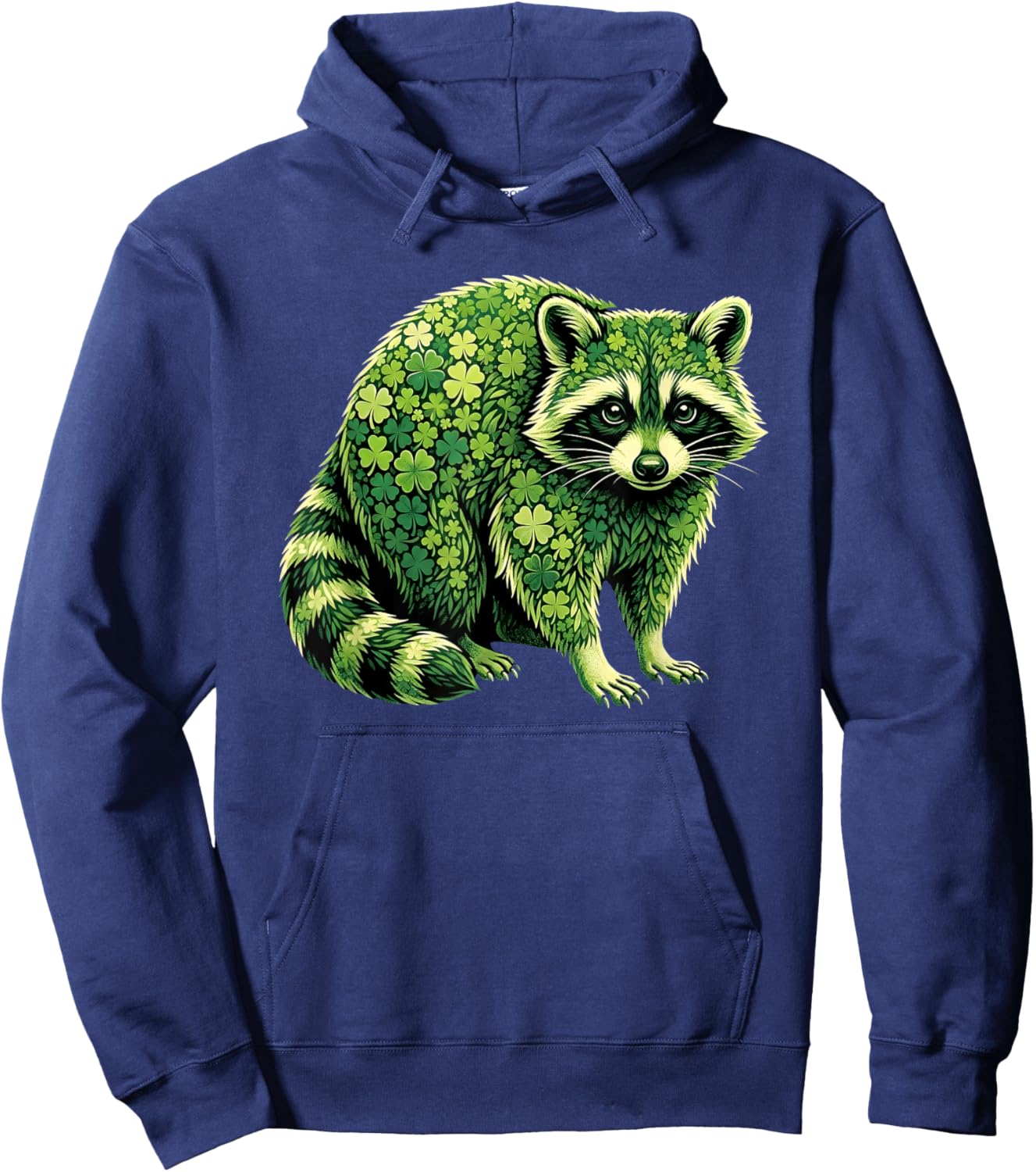 Raccoon Shamrocks St Patricks Day Raccoon Hoodie - Hoodie | Navy