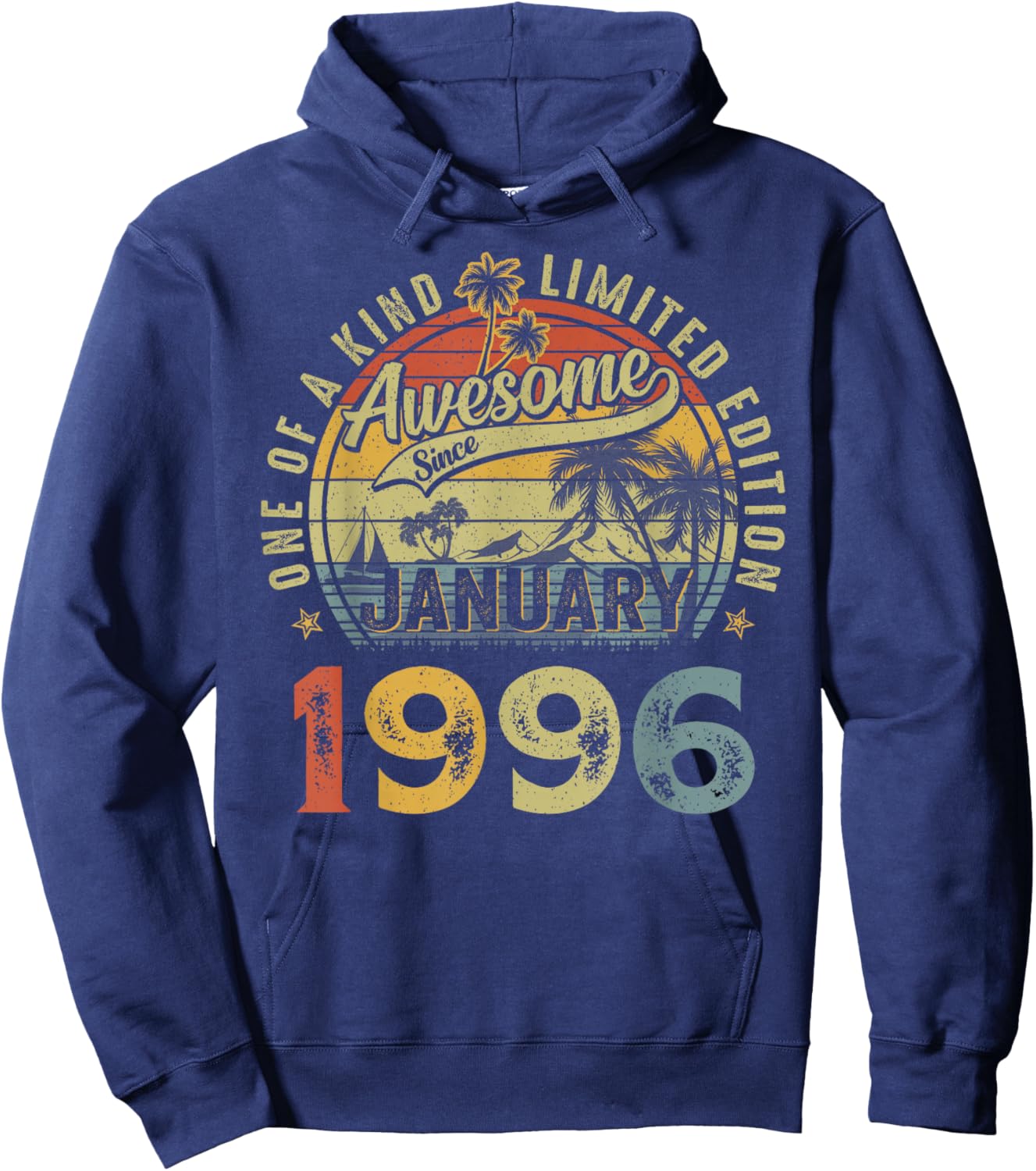 Awesome Since January 1996 Vintage Retro 30th Birthday Men Hoodie - Hoodie | Navy