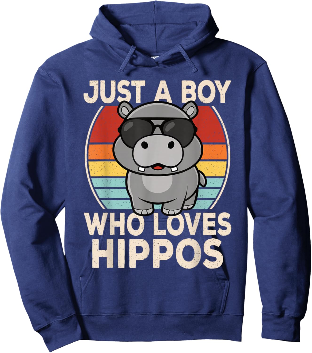 Just A Boy Who Loves Hippos Hippopotamus Lover Boys Kids Hoodie - Hoodie | Navy