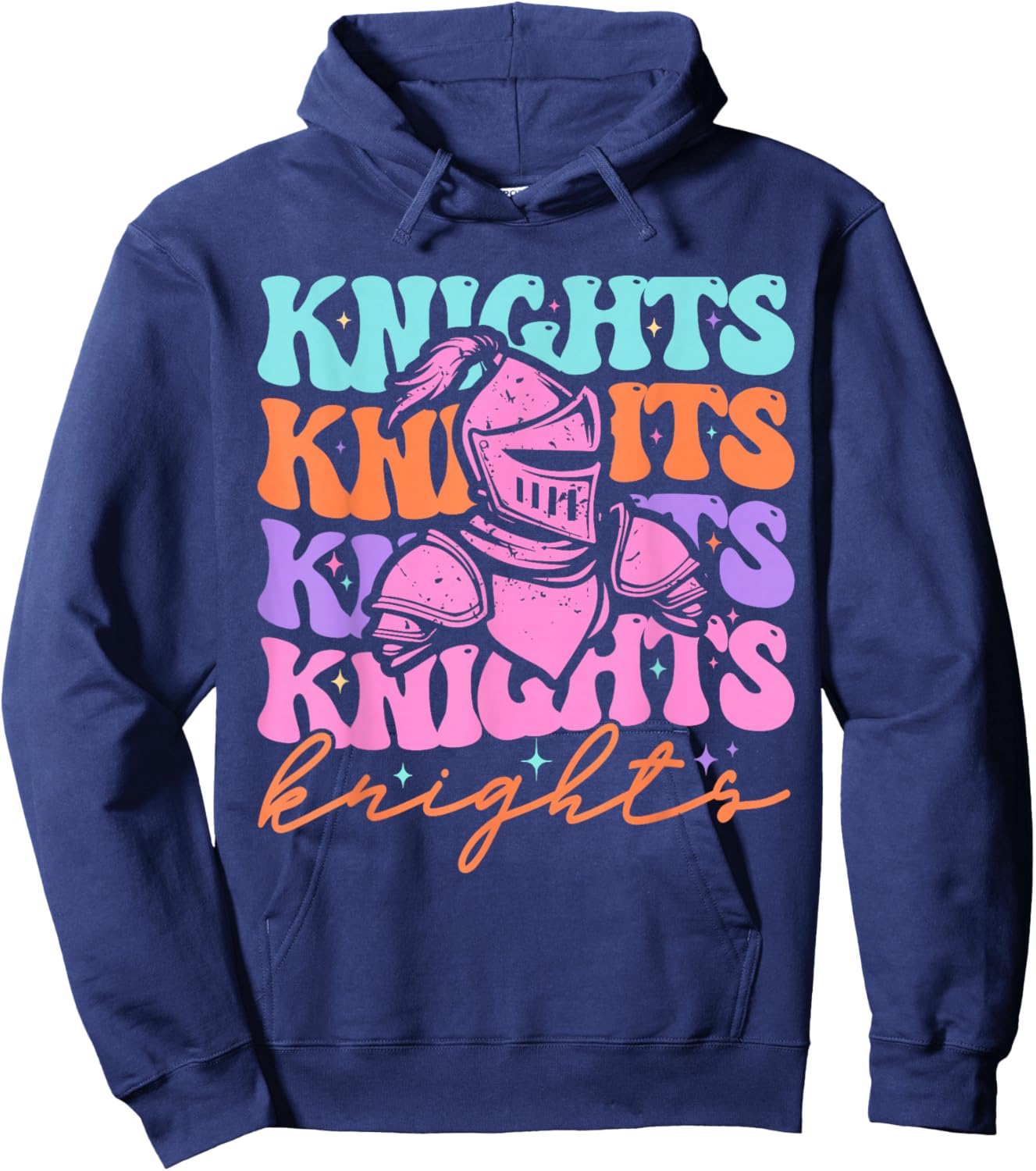 Knights Mascot Back to School Spirit Sports Men Women Groovy Hoodie - Hoodie | Navy