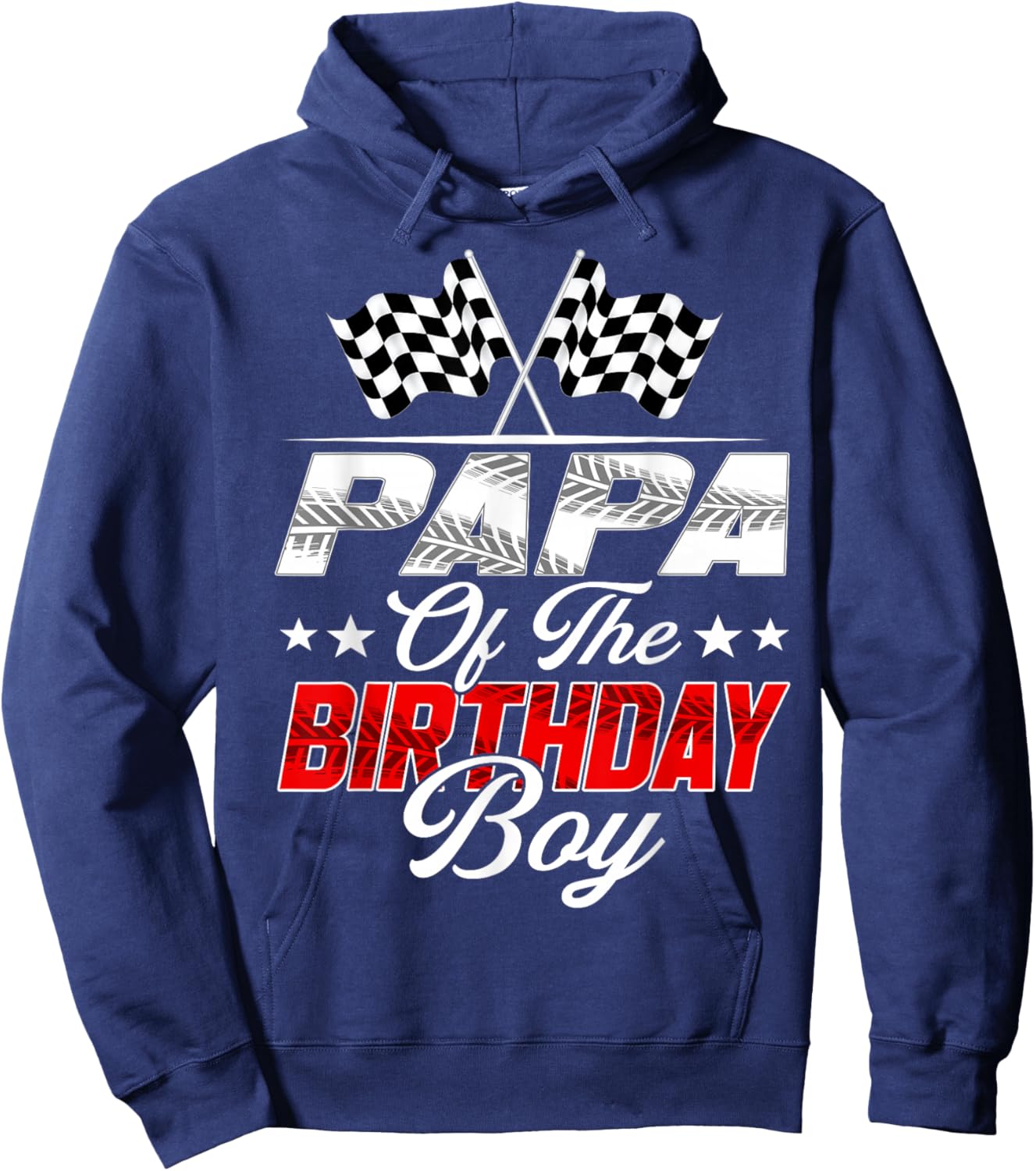 Race Car Papa of The Birthday Boy Racing Family Pit Crew Hoodie - Hoodie | Navy