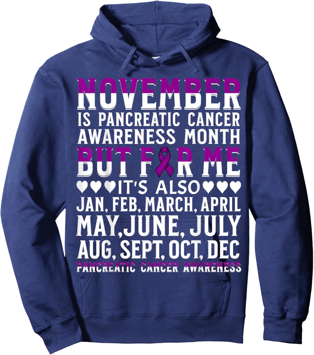 Support Squad Pancreatic Cancer Awareness Products Gifts Hoodie - Hoodie | Navy