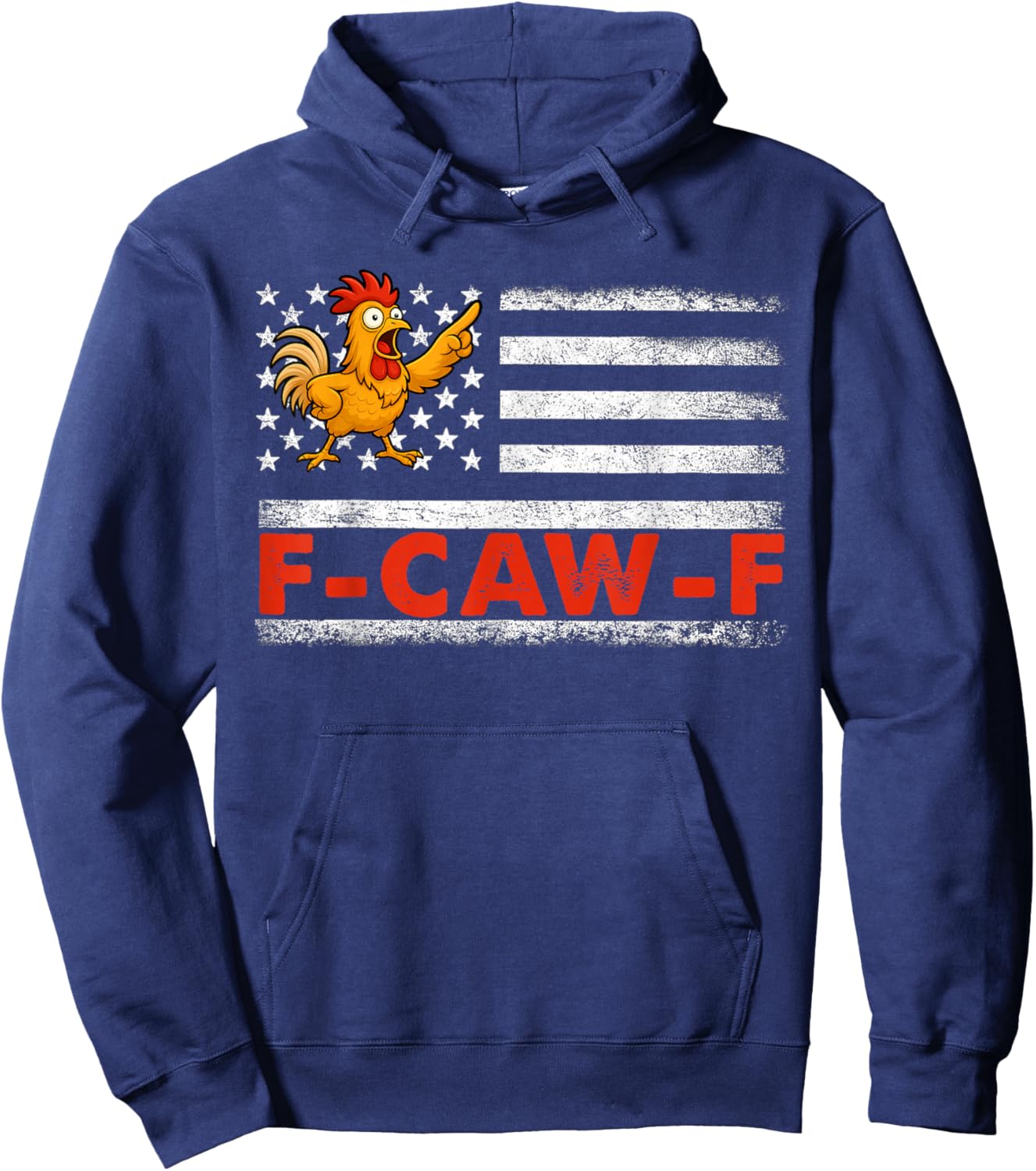 F-Caw-F American Flag Funny Hoodie - Hoodie | Navy