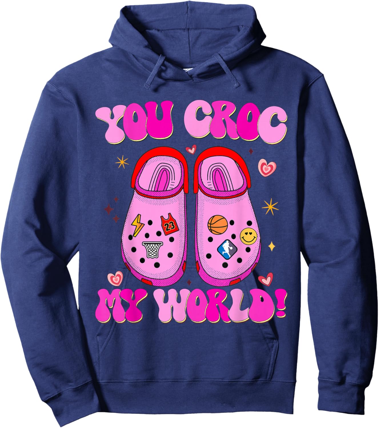 Retro You Croc My World Funny Valentine Hoodie - Hoodie | Navy
