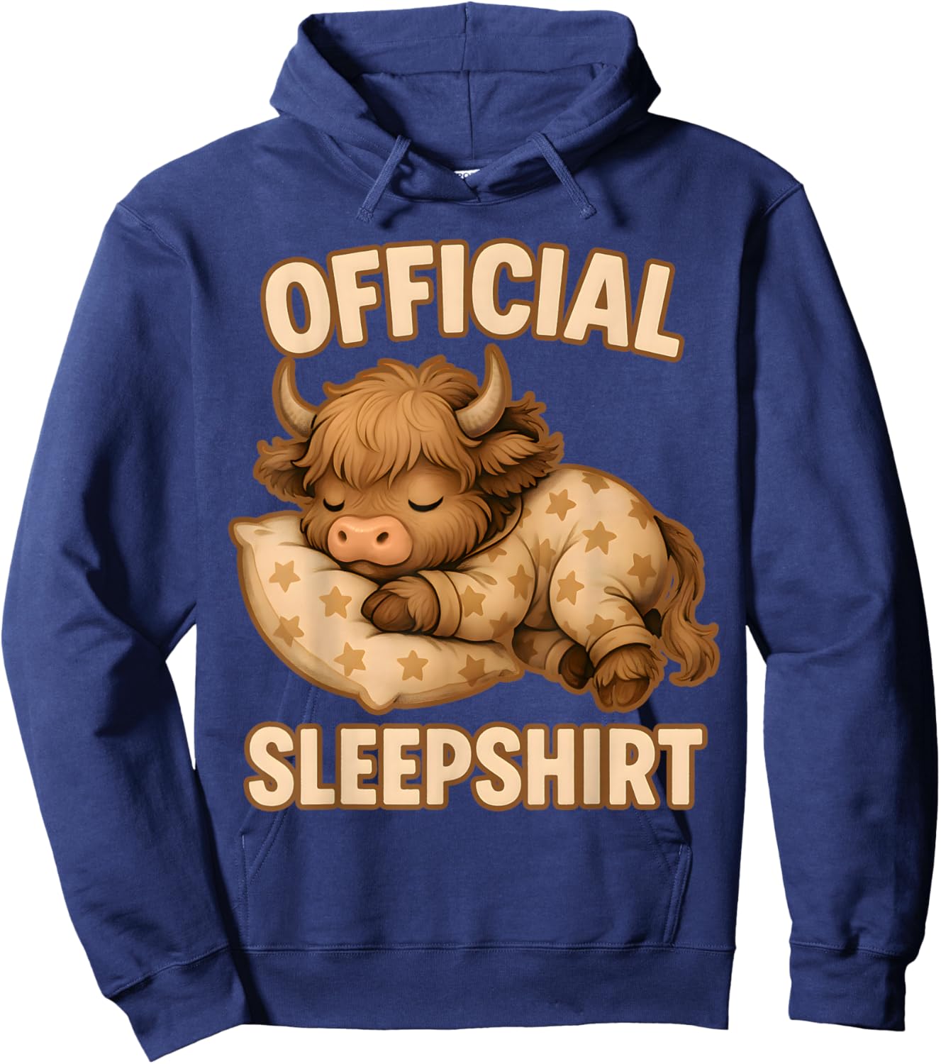 Highland_Cow - Official Sleepshirt Pajamas Nightgown Hoodie - Hoodie | Navy